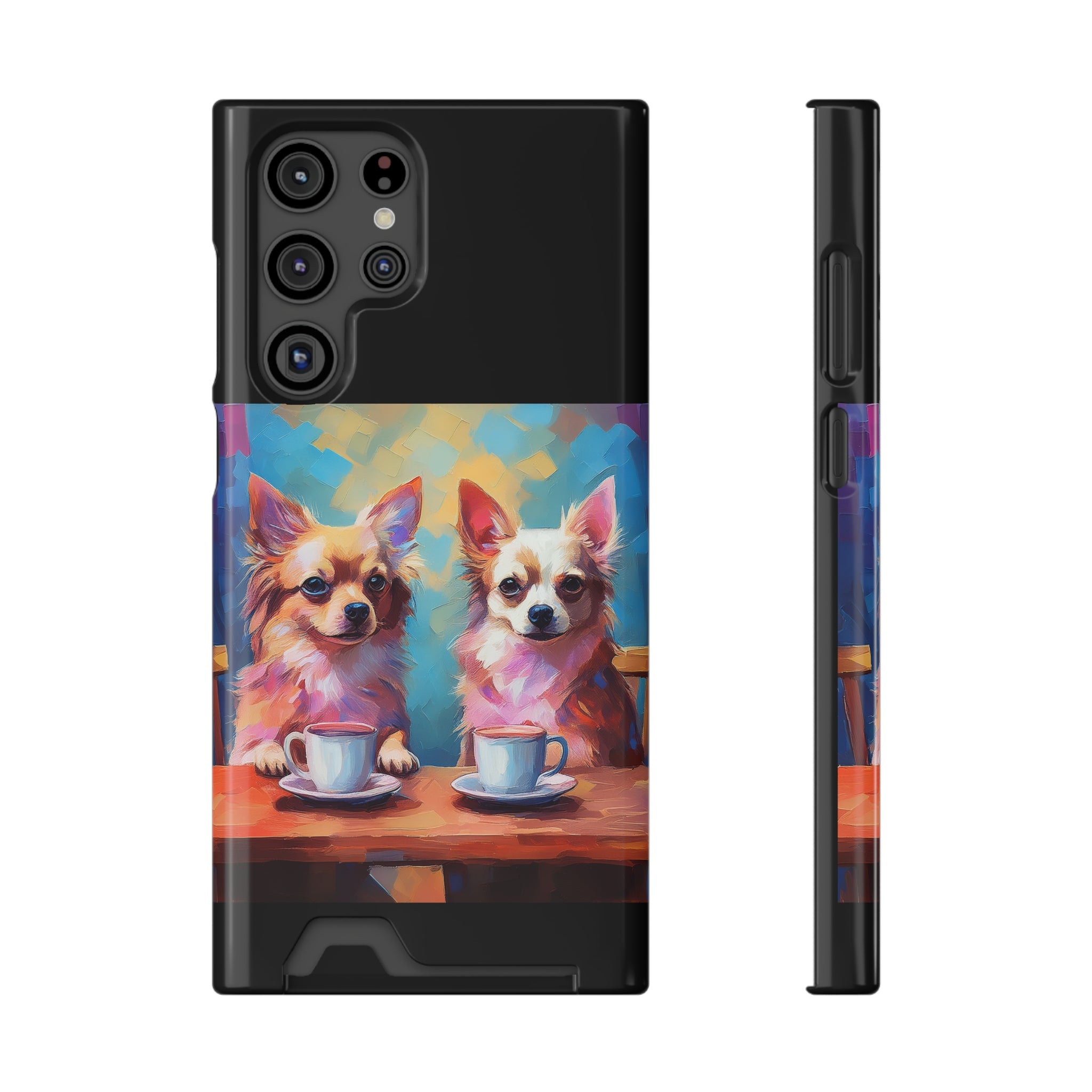 Cafe con Chihuahua Phone Case with Card Holder