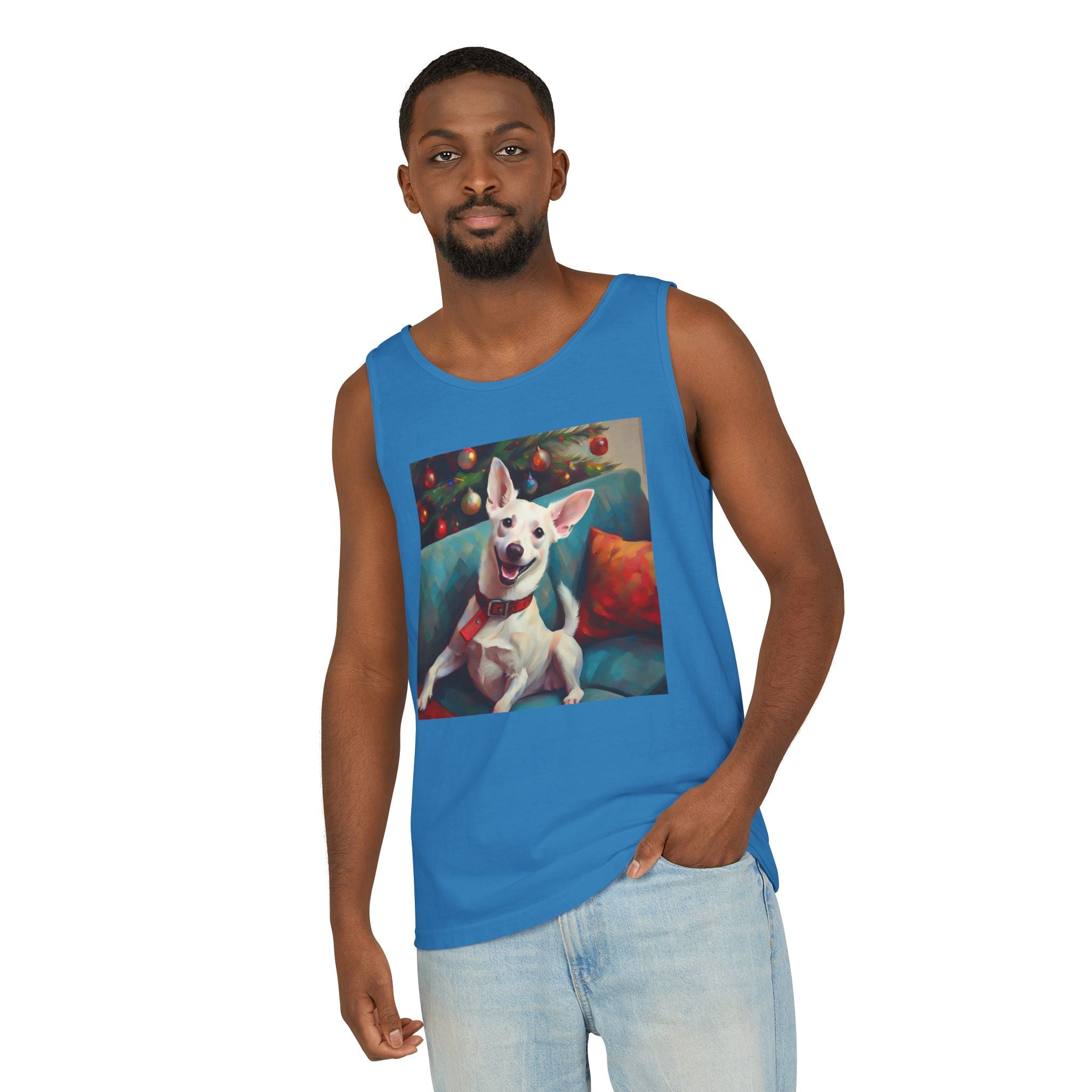 White Corgi Holiday II Unisex Tank Top