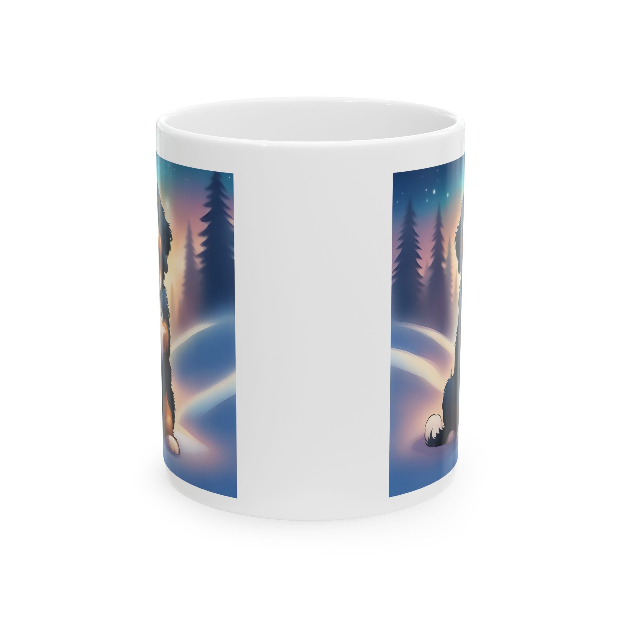 Bernedoodle Holiday Ceramic Mug, (11oz, 15oz)