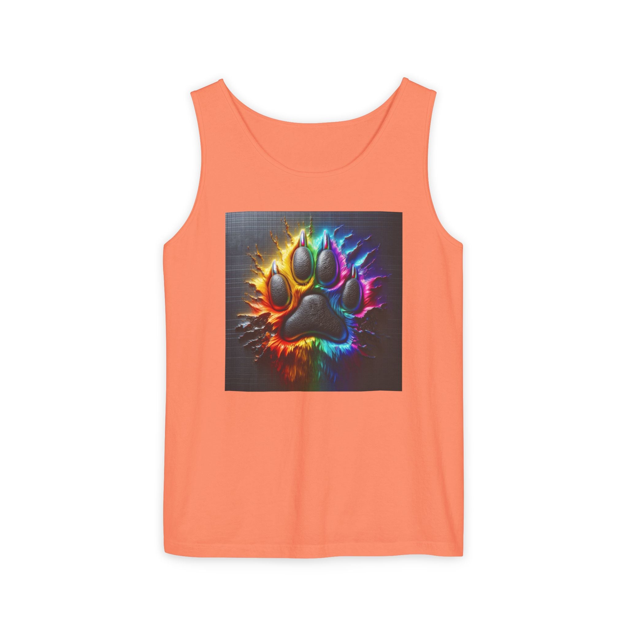 Electric Rainbow Dog Paw Unisex Tank Top