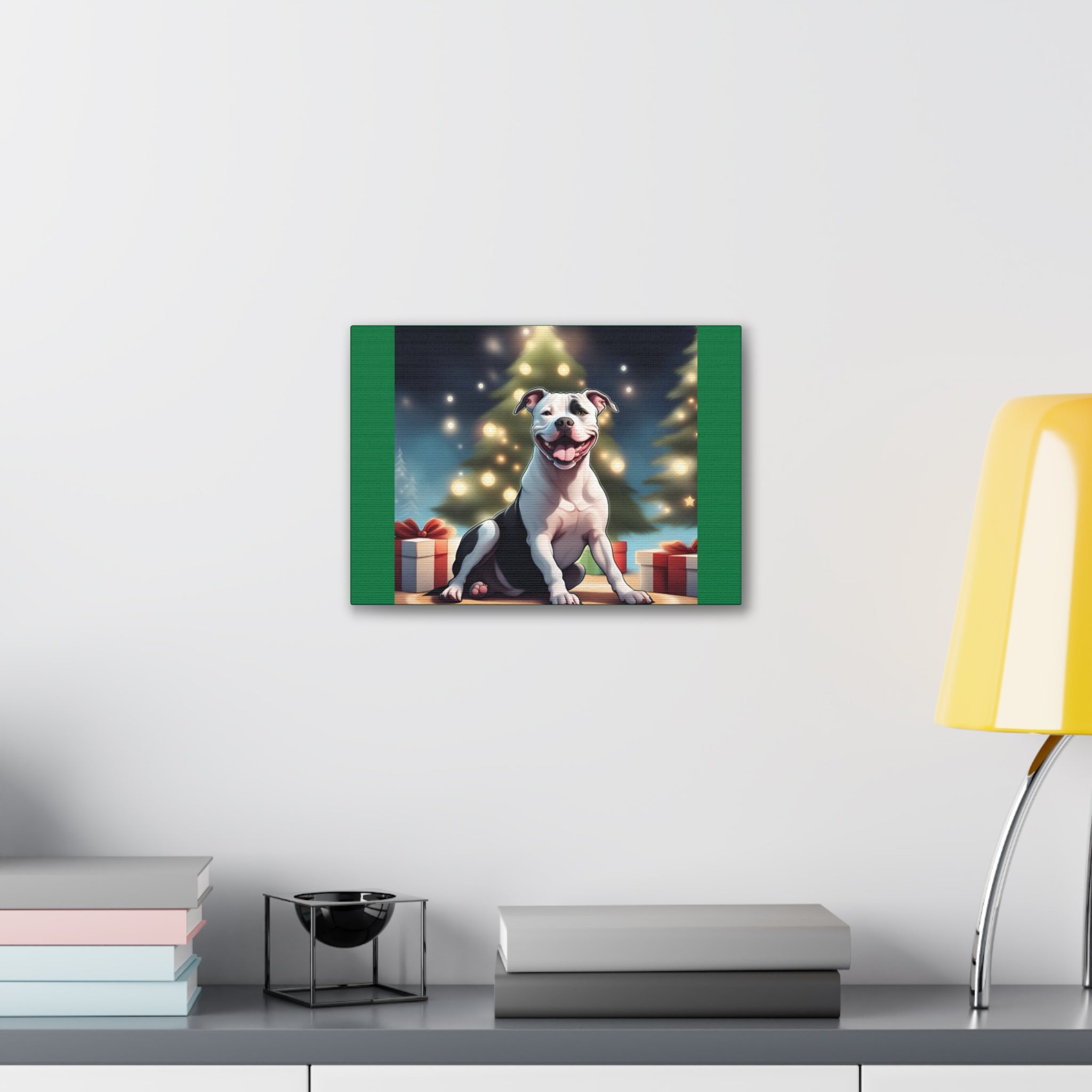 Pit Bull Holiday Canvas Stretched, 0.75"