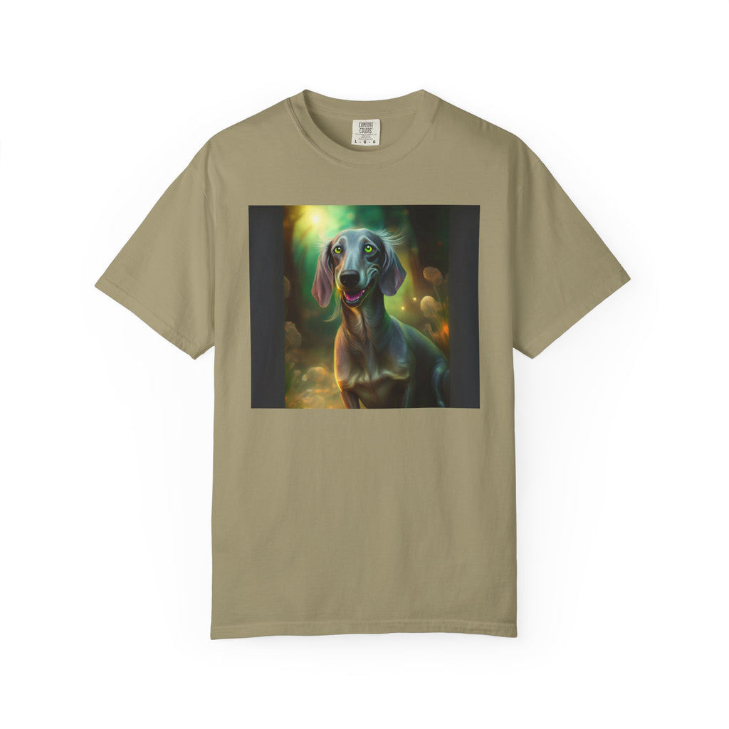 Silver Grey Dachshund Unisex Garment-Dyed T-shirt