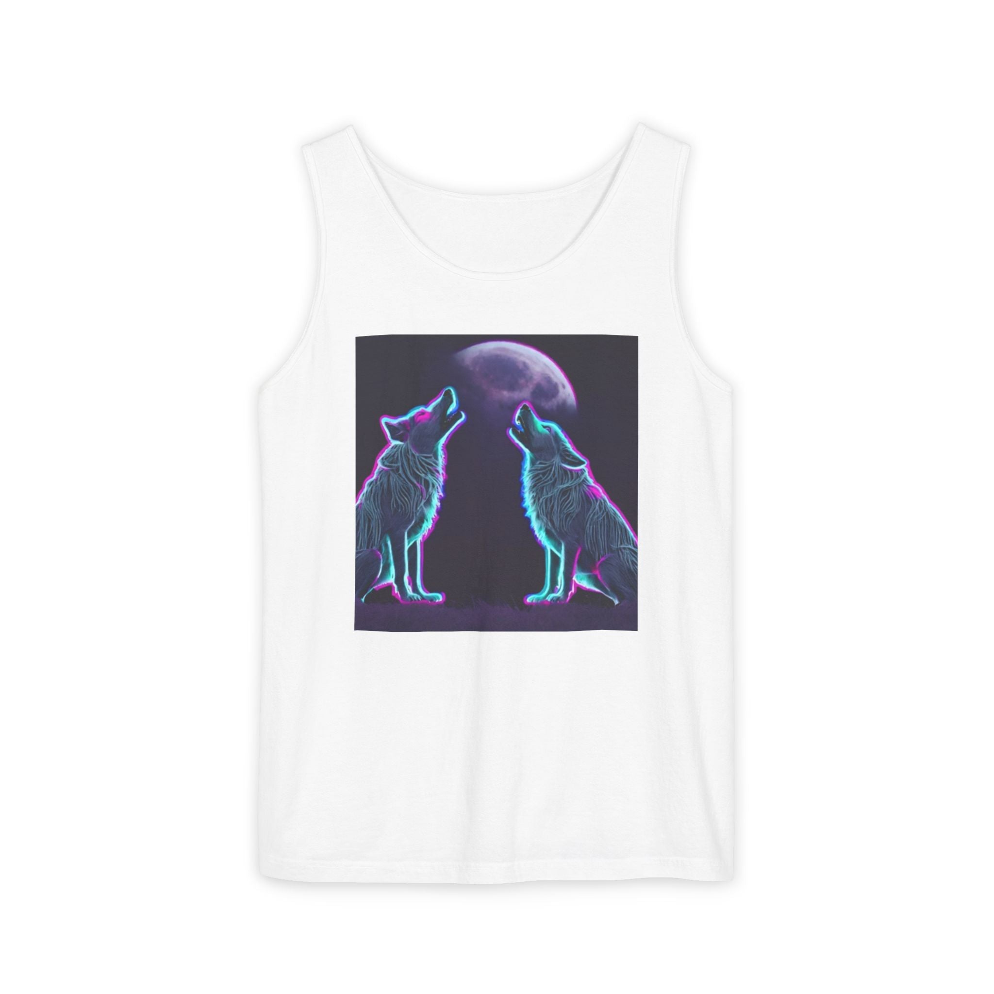 Neon Wolves Howling Unisex Tank Top