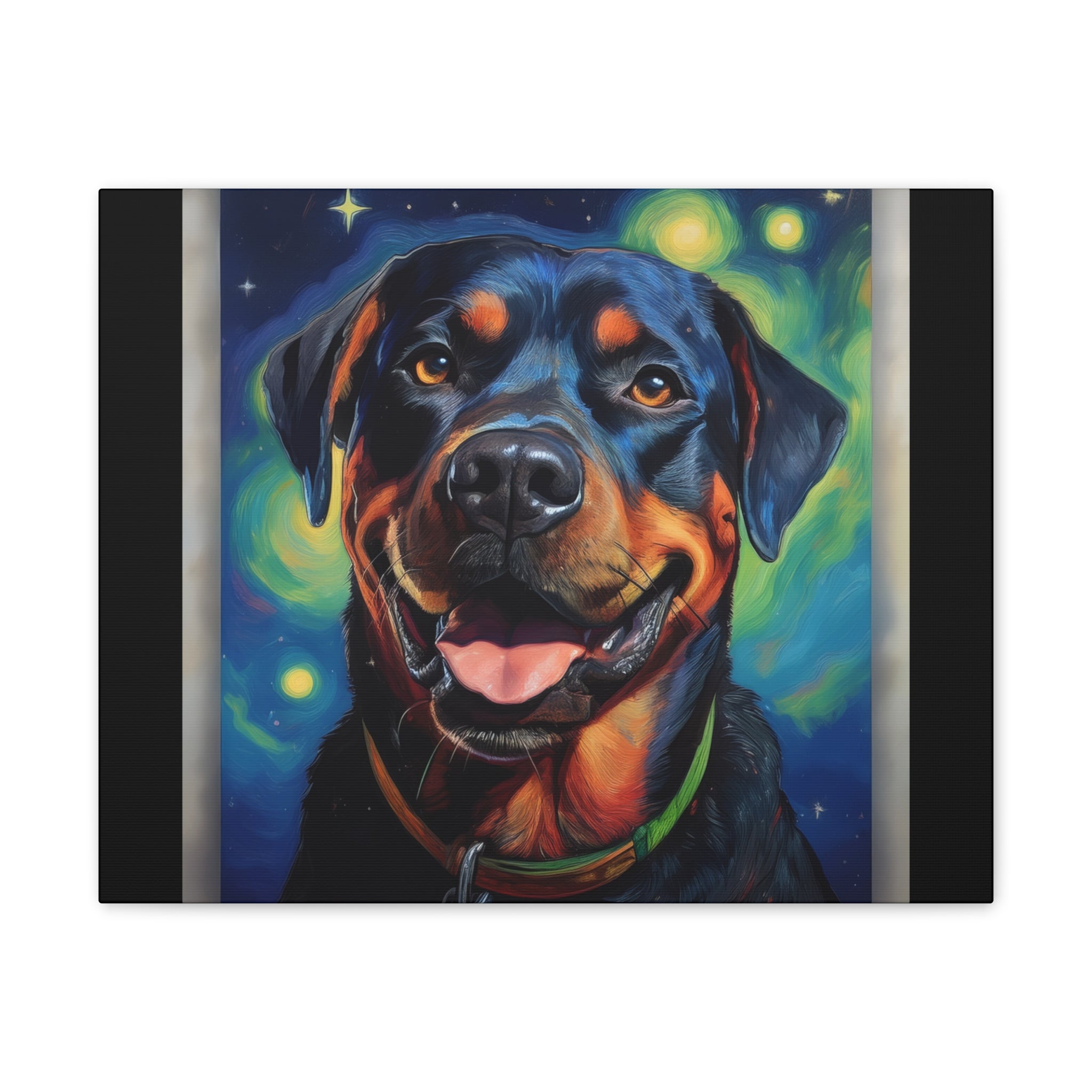 Rottweiler Stary Night Canvas Painting