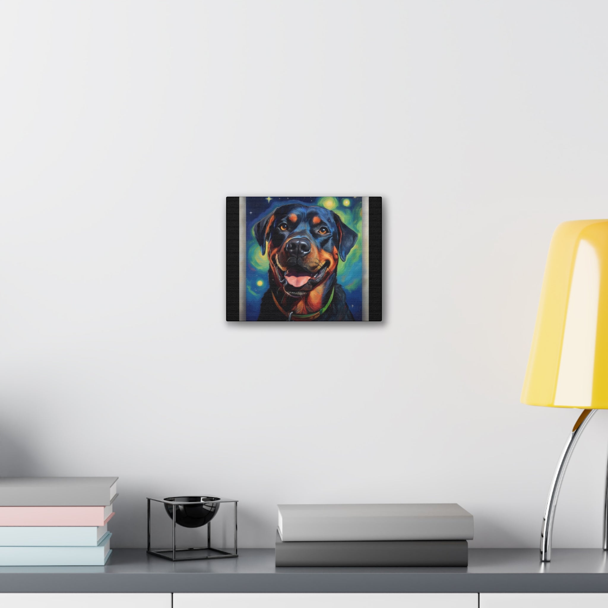 Rottweiler Stary Night Canvas Painting