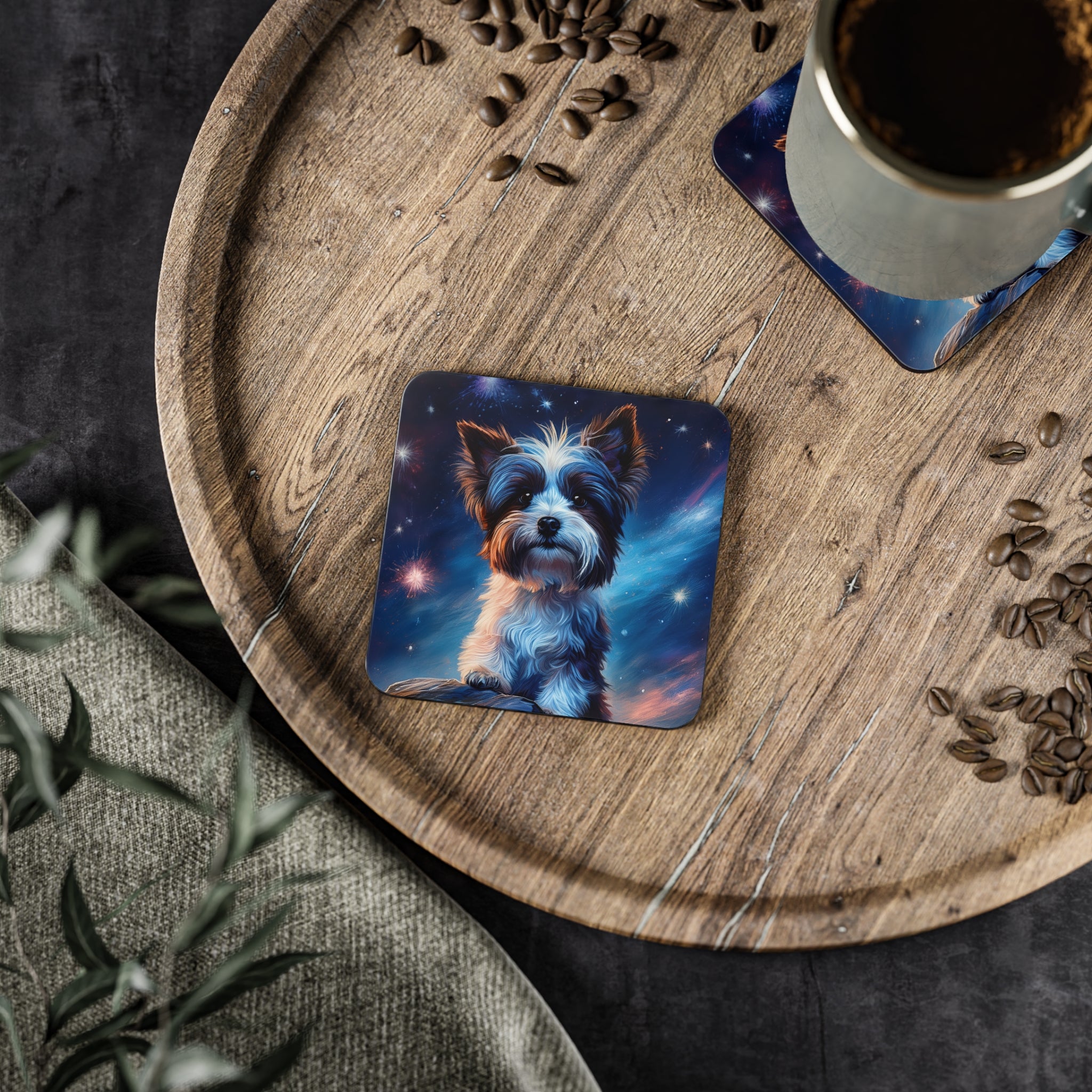 Biewer Terrier Stary Night Coasters
