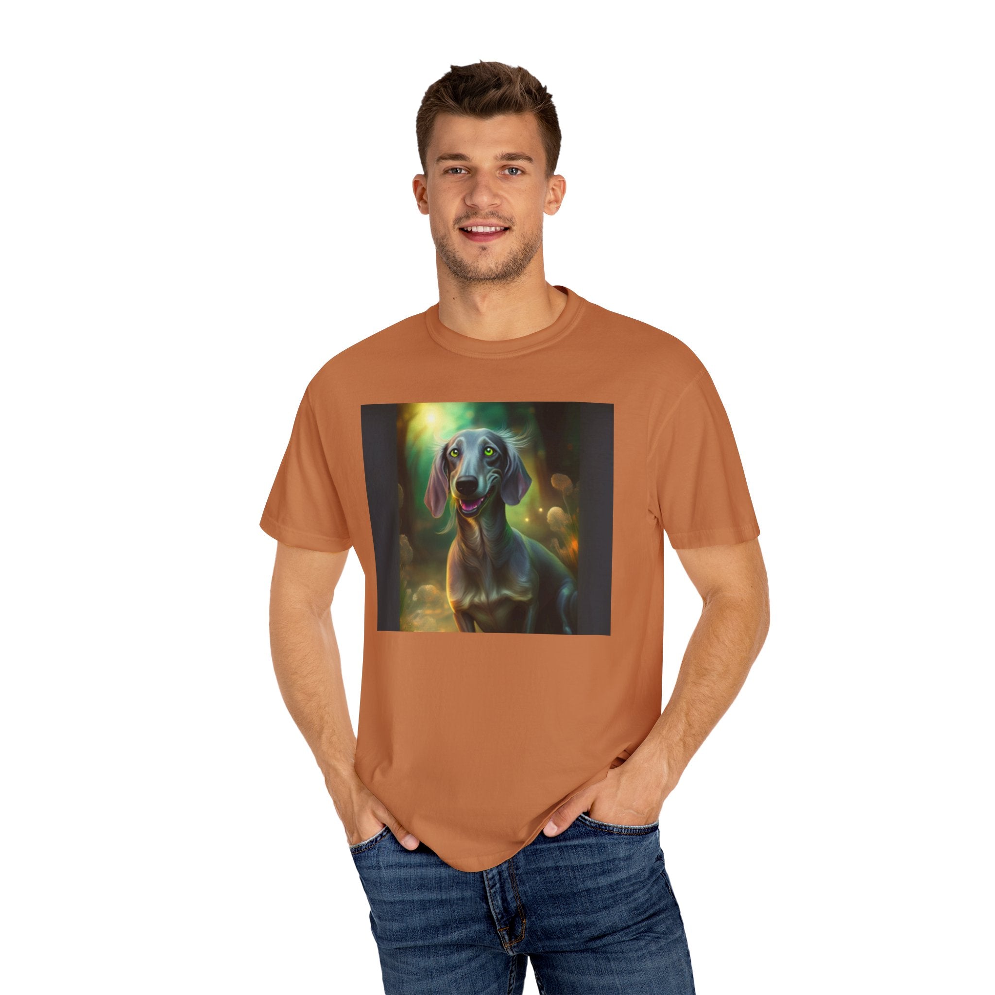 Silver Grey Dachshund Unisex Garment-Dyed T-shirt
