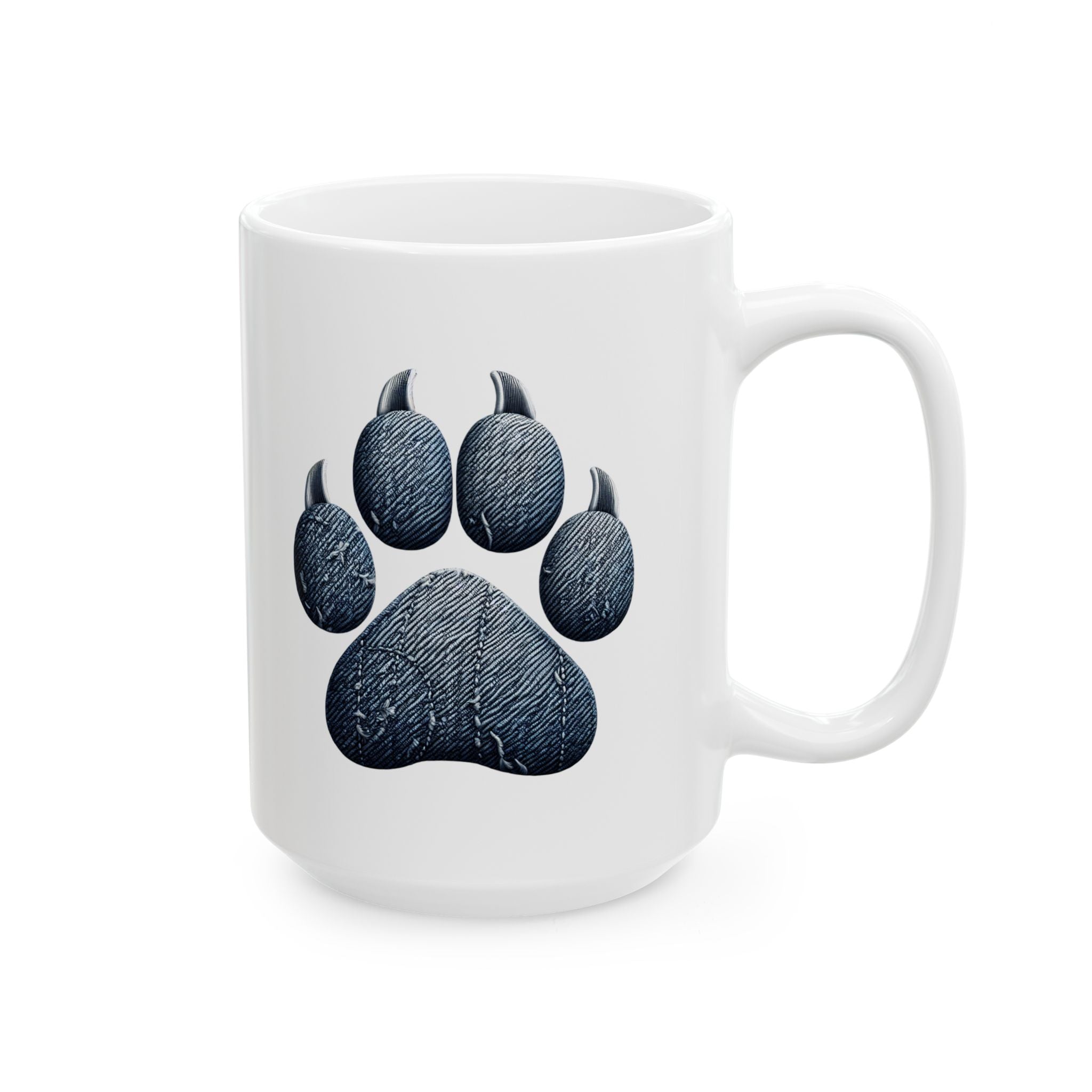 Denim Paw Ceramic Mug, (11oz, 15oz)