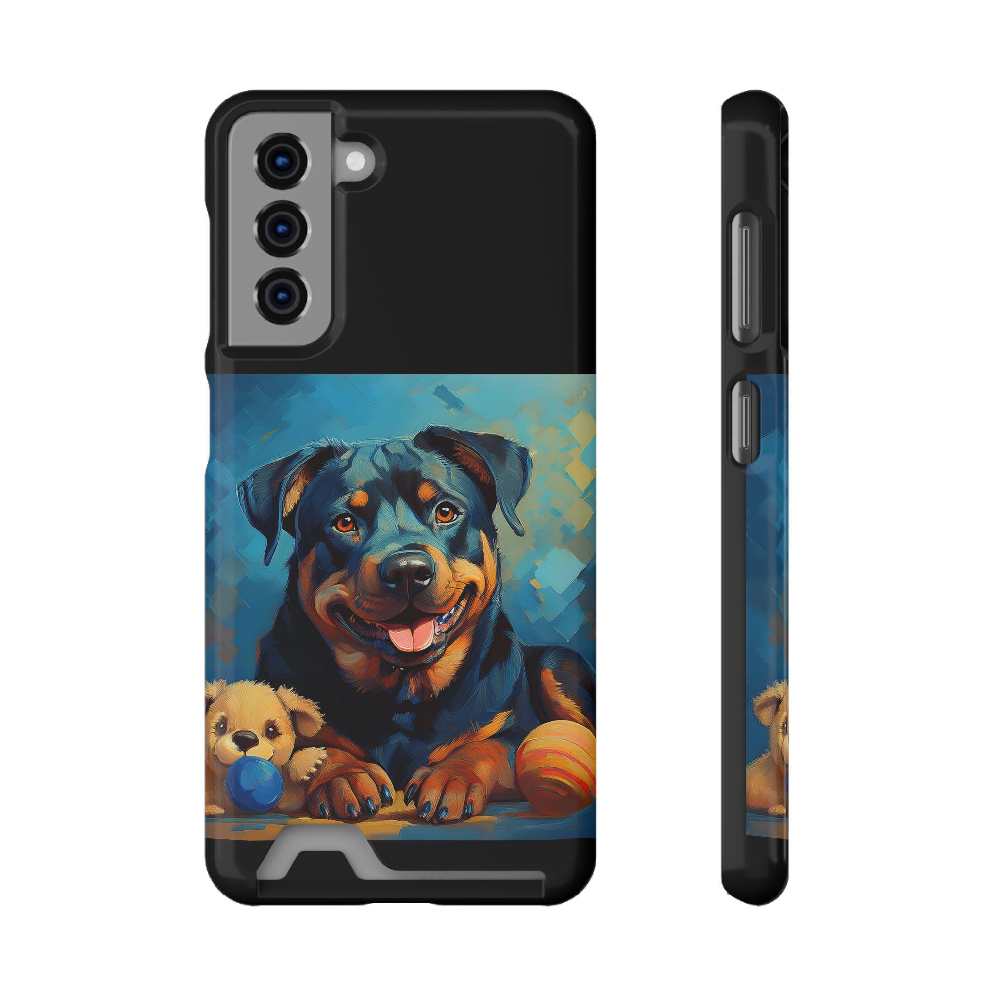 Rottweiler Phone Case with Card Holder