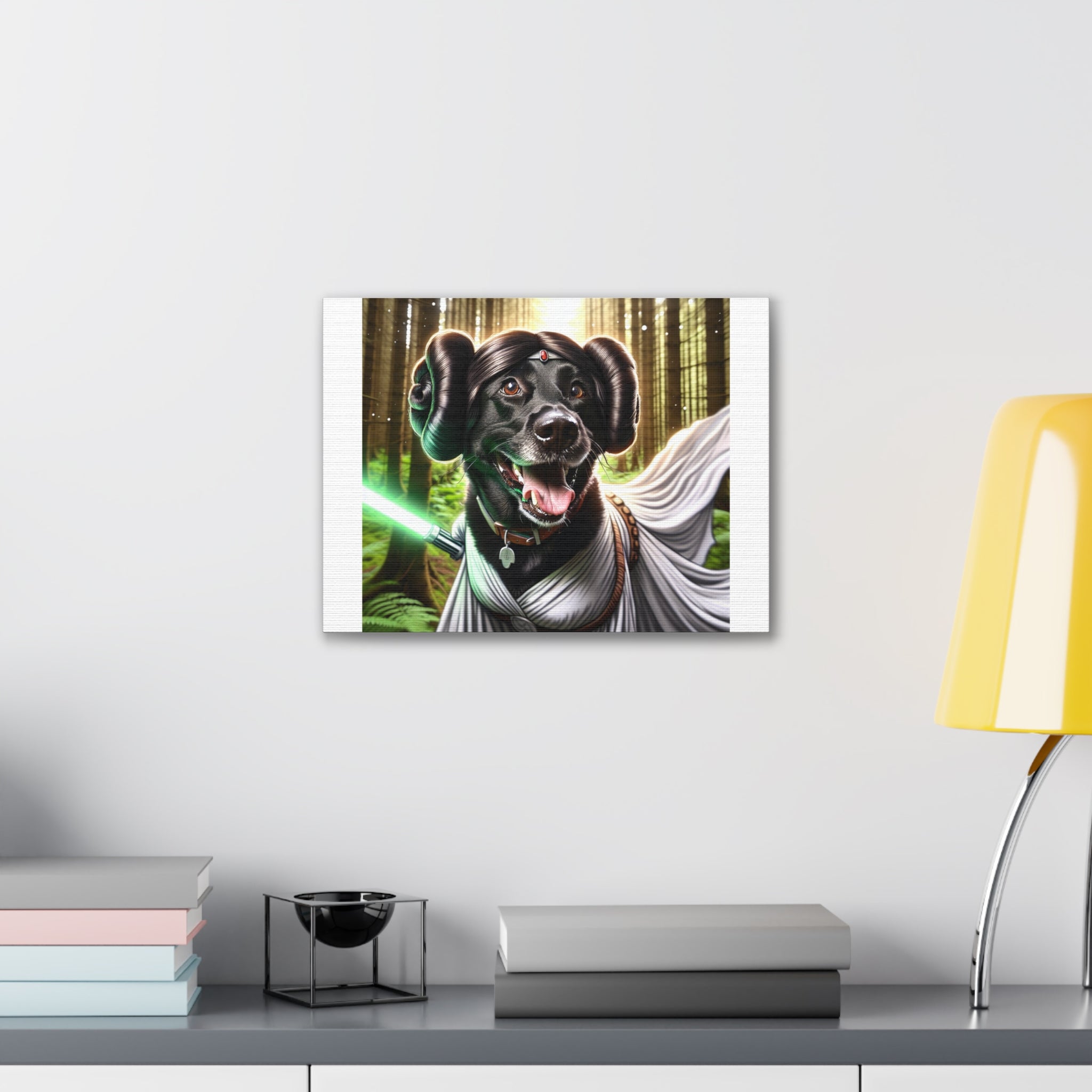 Black Lab Galaxy Princess Canvas Stretched, 0.75"