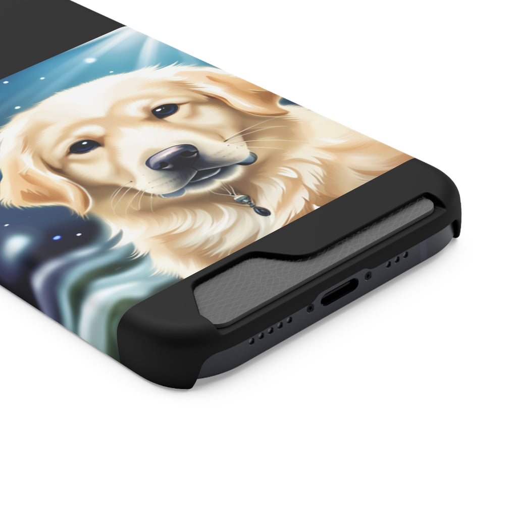 Golden Retriever Stary Night Phone Case with Card Holder
