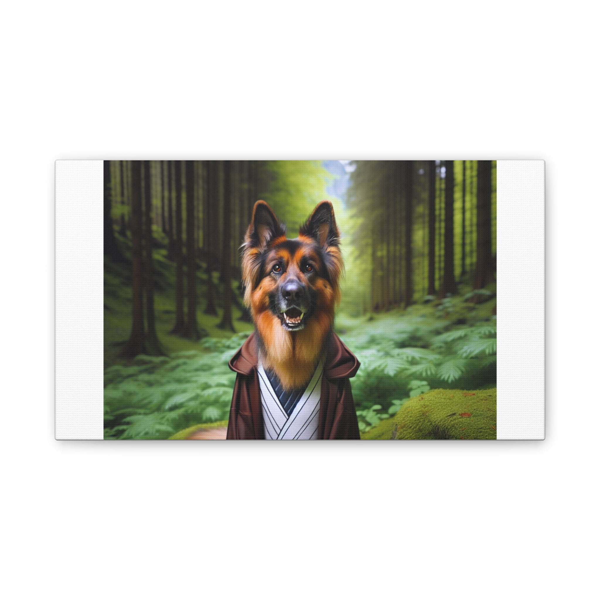 German Shepherd Forest Knight Canvas Stretched, 0.75"