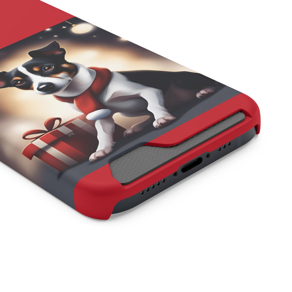 Jack Russel Holiday Phone Case with Card Holder