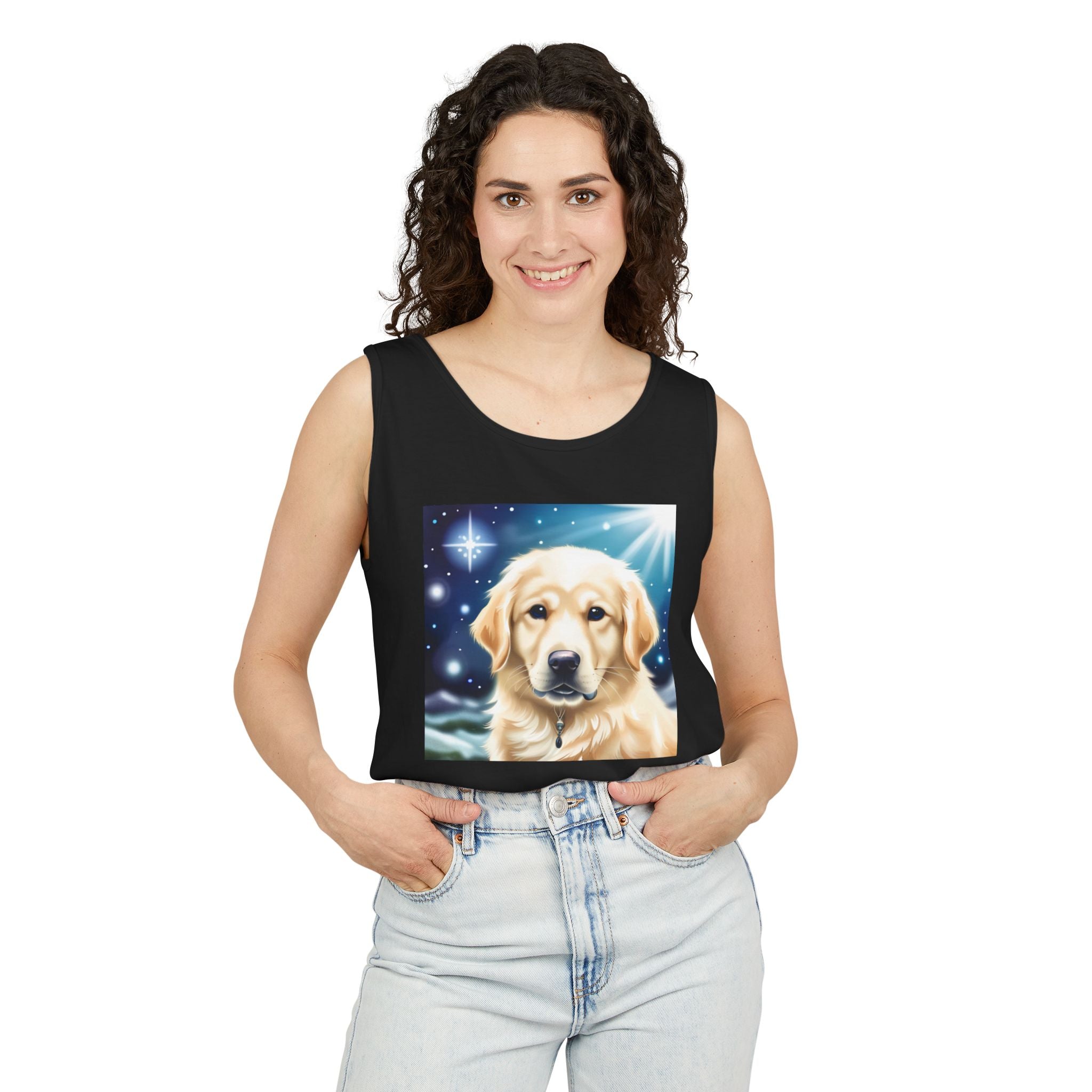 Golden Retriever Stary Night Unisex Tank Top