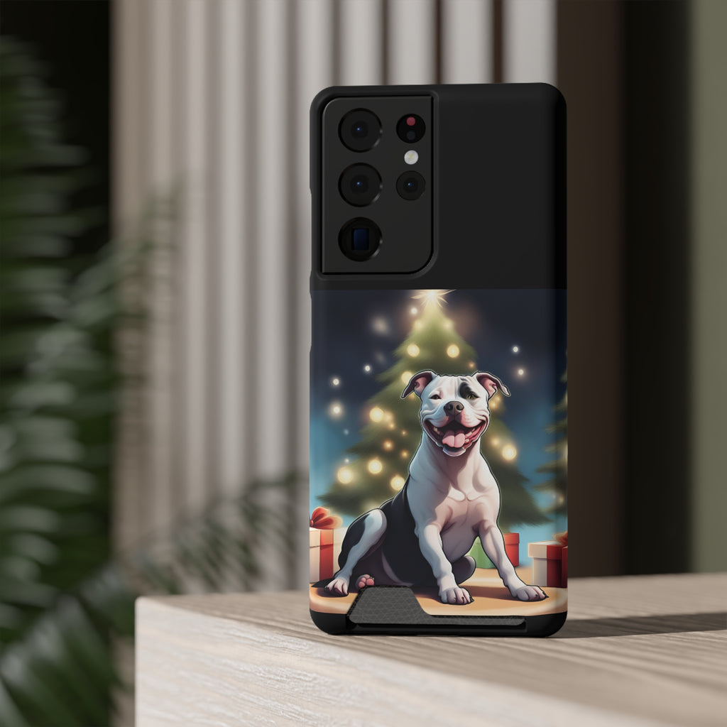 Pitbull Holiday Phone Case with Card Holder