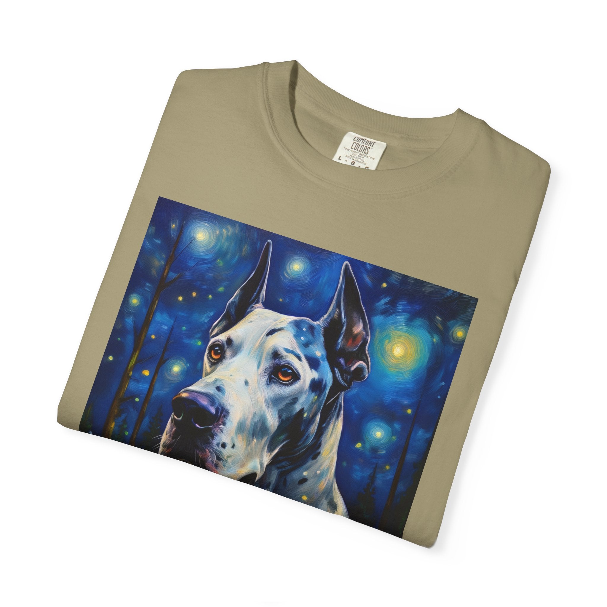 Great Dane Stary Night Unisex Garment-Dyed T-shirt