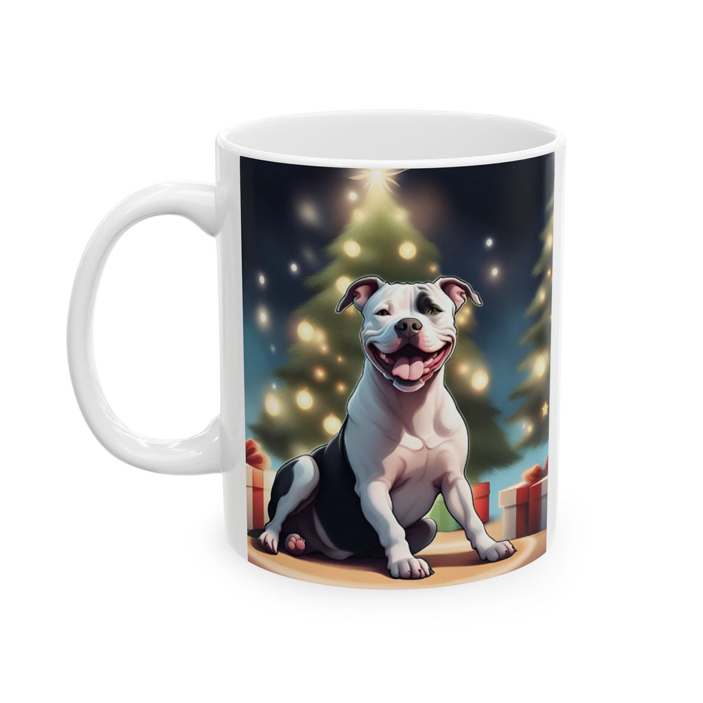 Pit Bull Holiday Ceramic Mug, (11oz, 15oz)