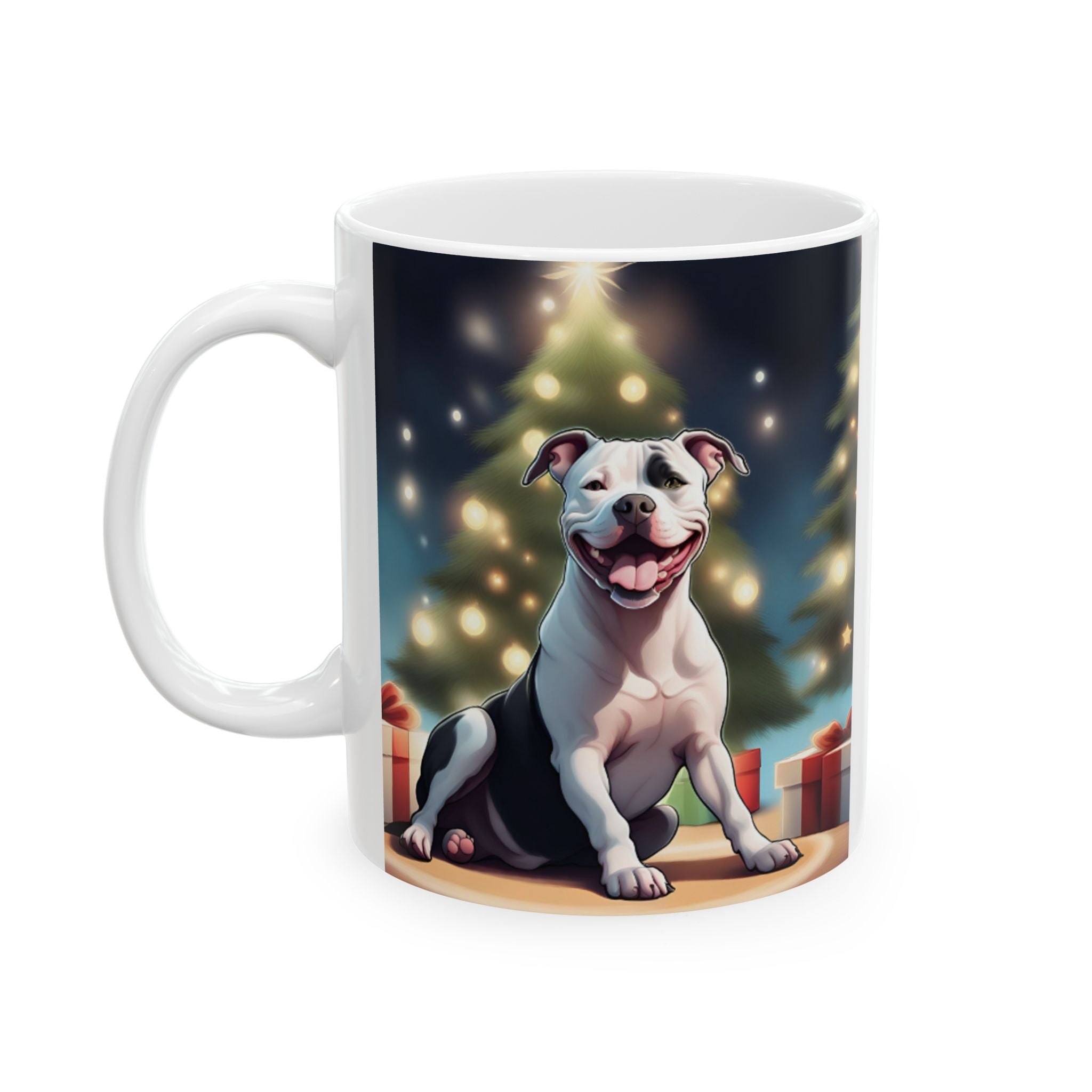 Pit Bull Holiday Ceramic Mug, (11oz, 15oz)
