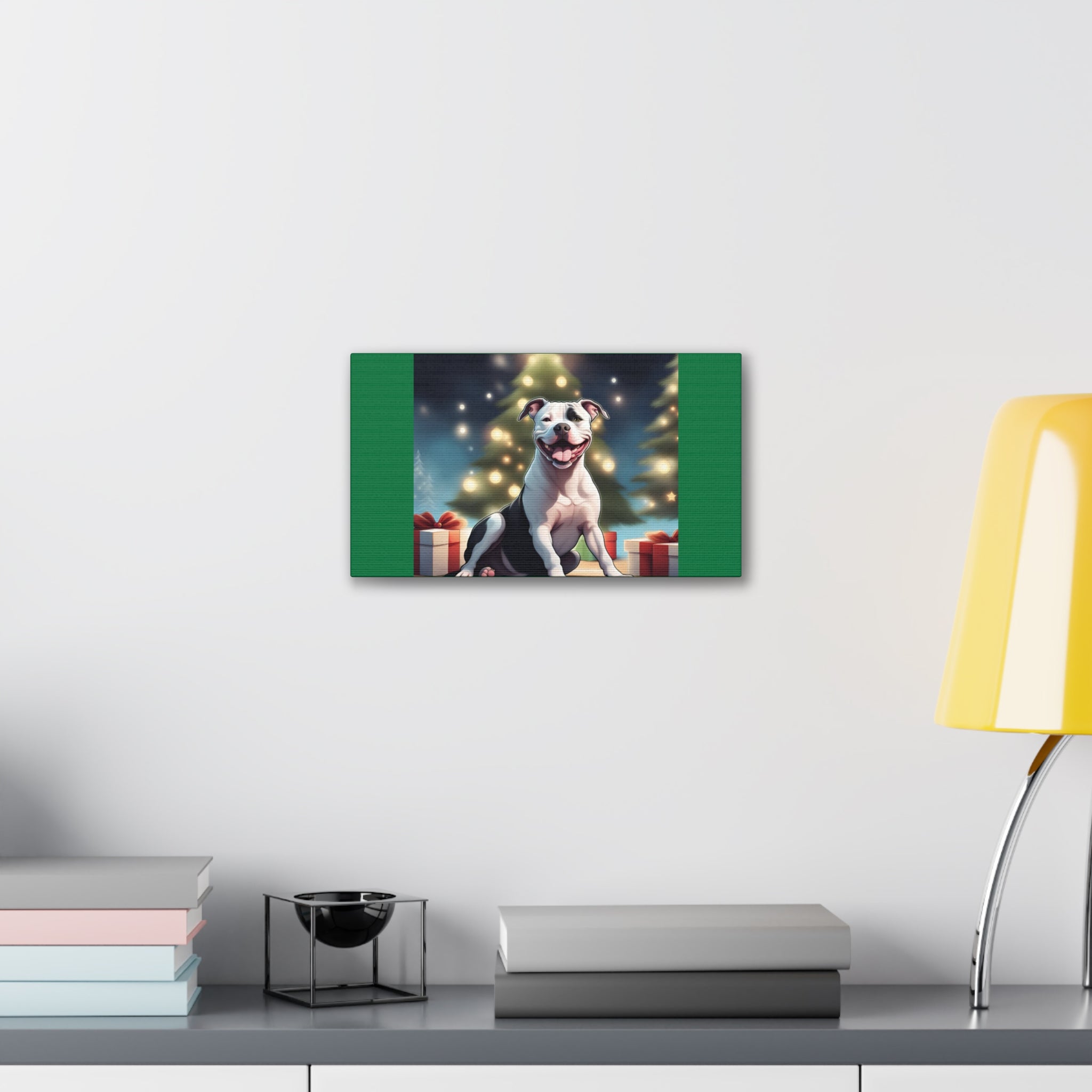 Pit Bull Holiday Canvas Stretched, 0.75"
