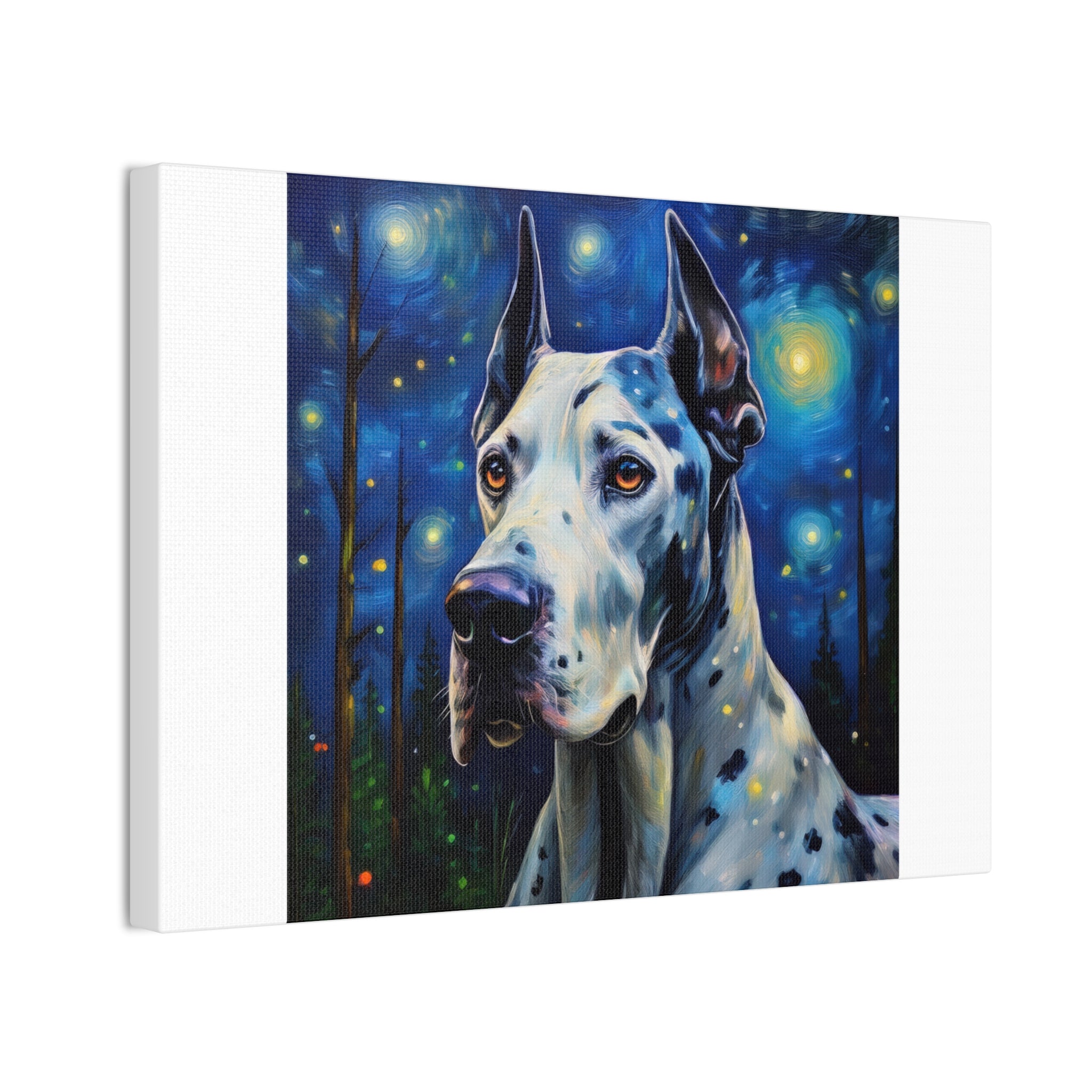 Great Dane Stary Night Canvas Stretched, 0.75"
