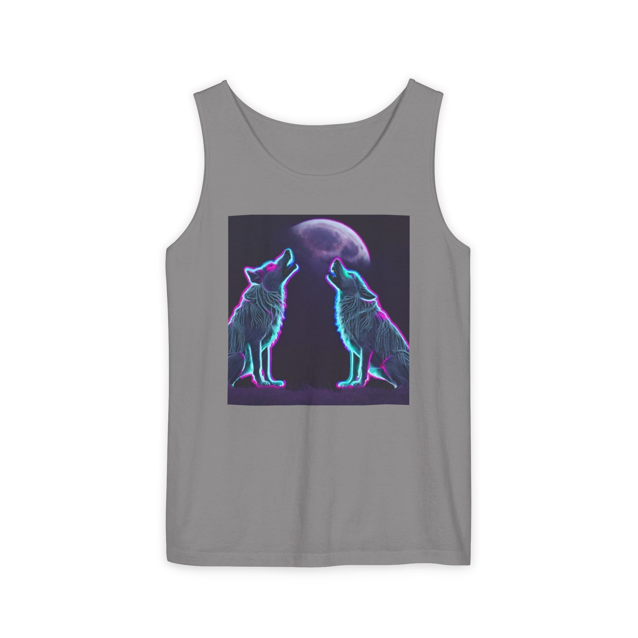Neon Wolves Howling Unisex Tank Top