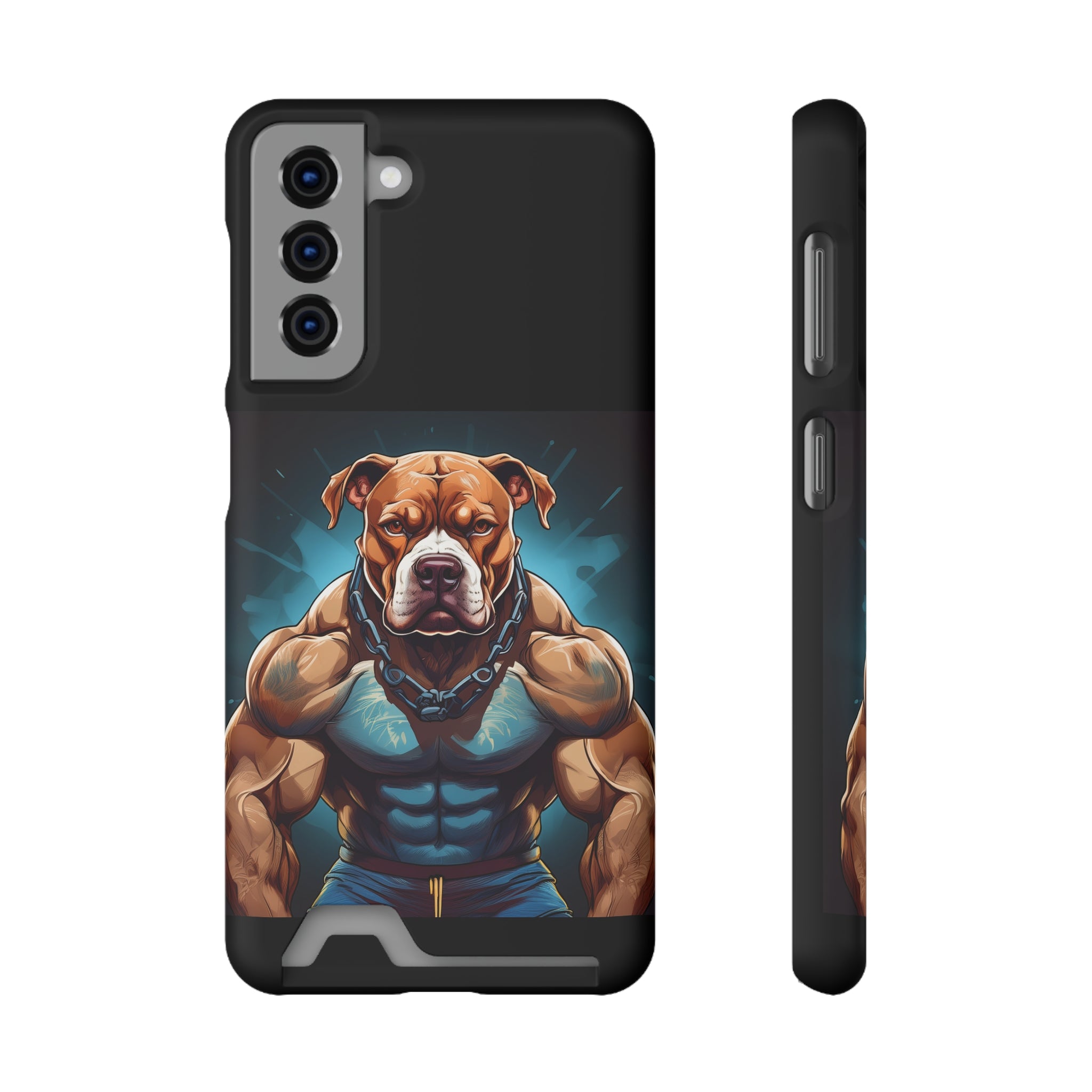 Pitbull Body Builder Phone Case with Card Holder