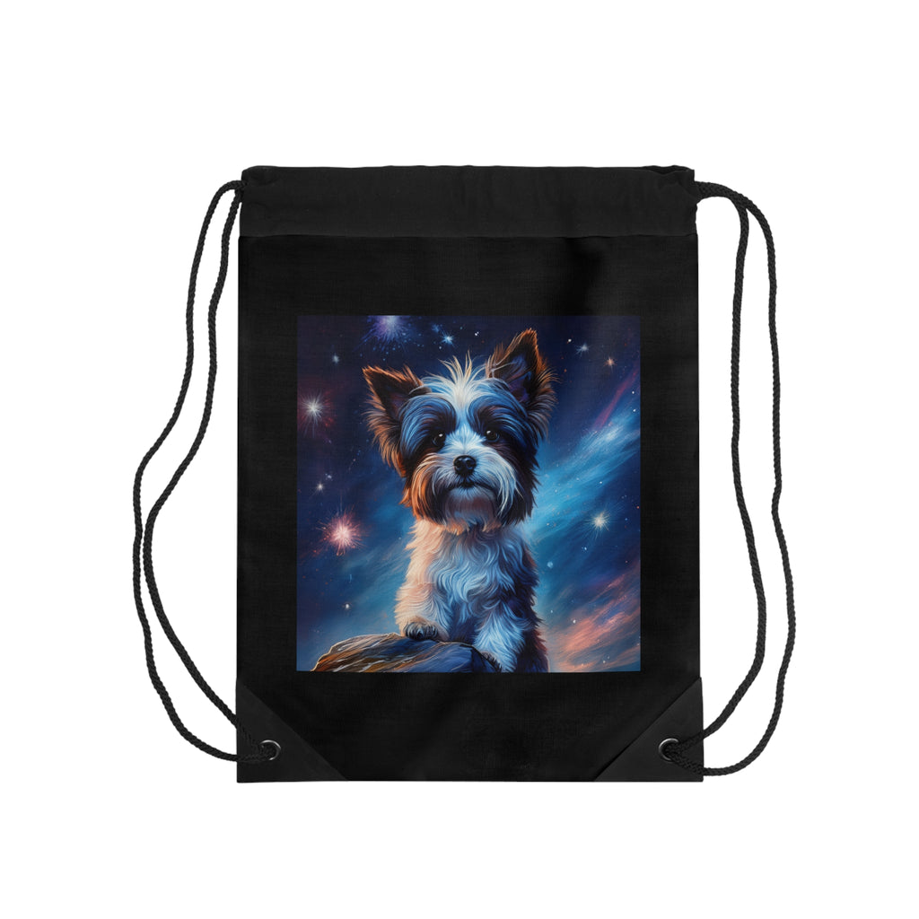 Biewer Terrier Stary Night Drawstring Bag