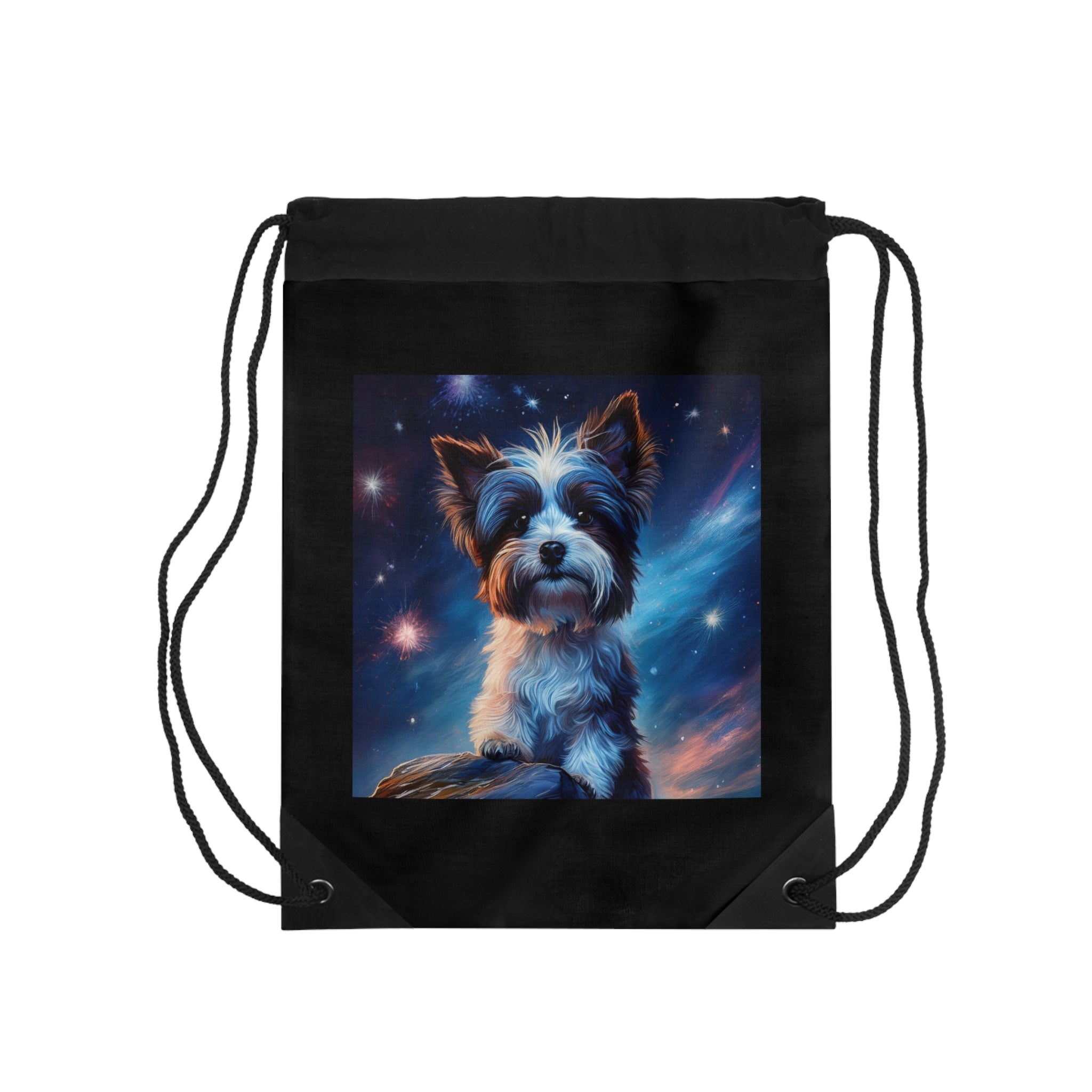 Biewer Terrier Stary Night Drawstring Bag