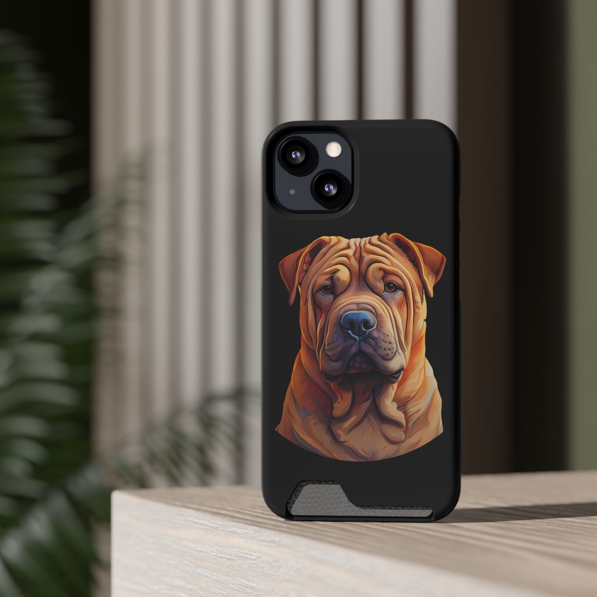 Shar Pei Phone Case with Card Holder