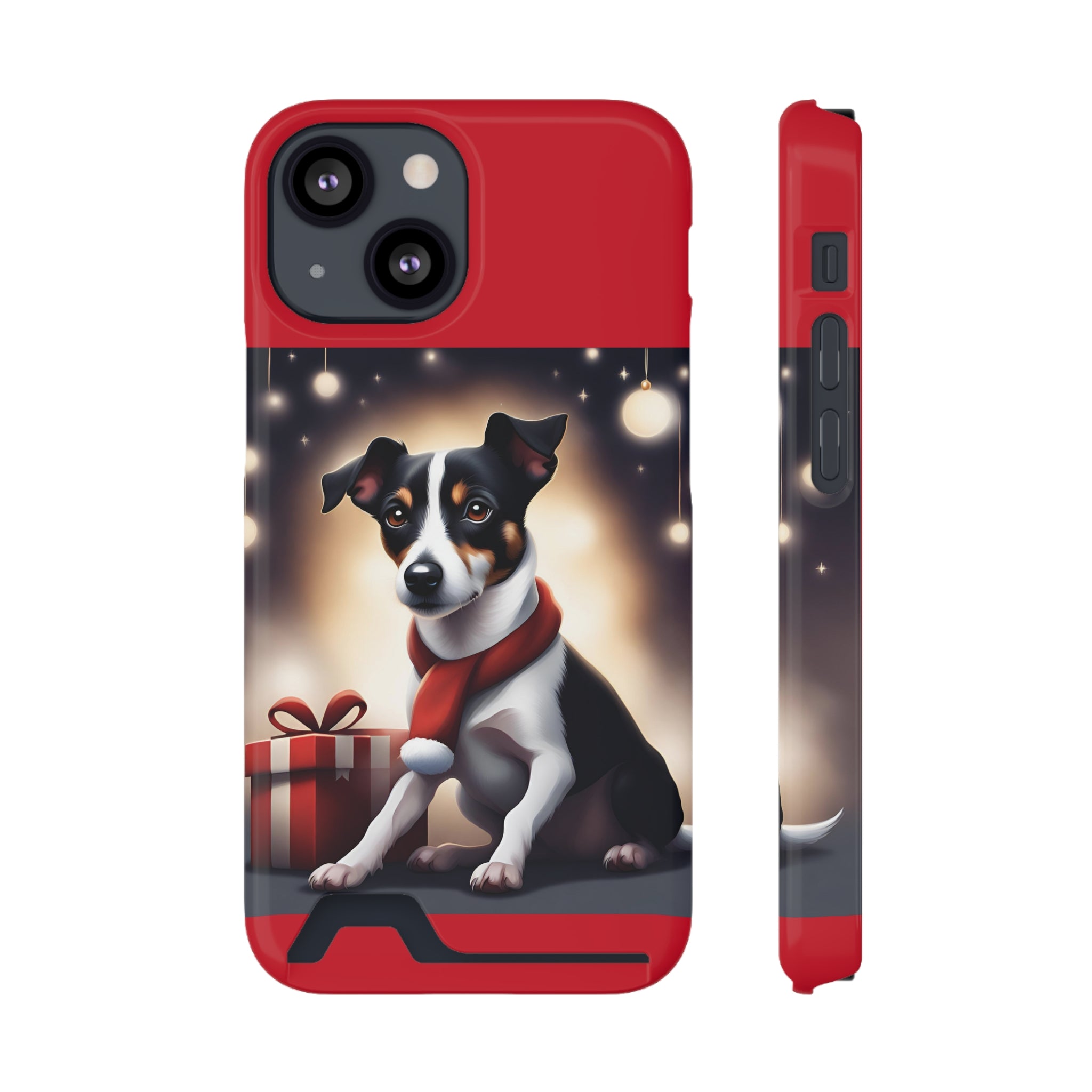 Jack Russel Holiday Phone Case with Card Holder