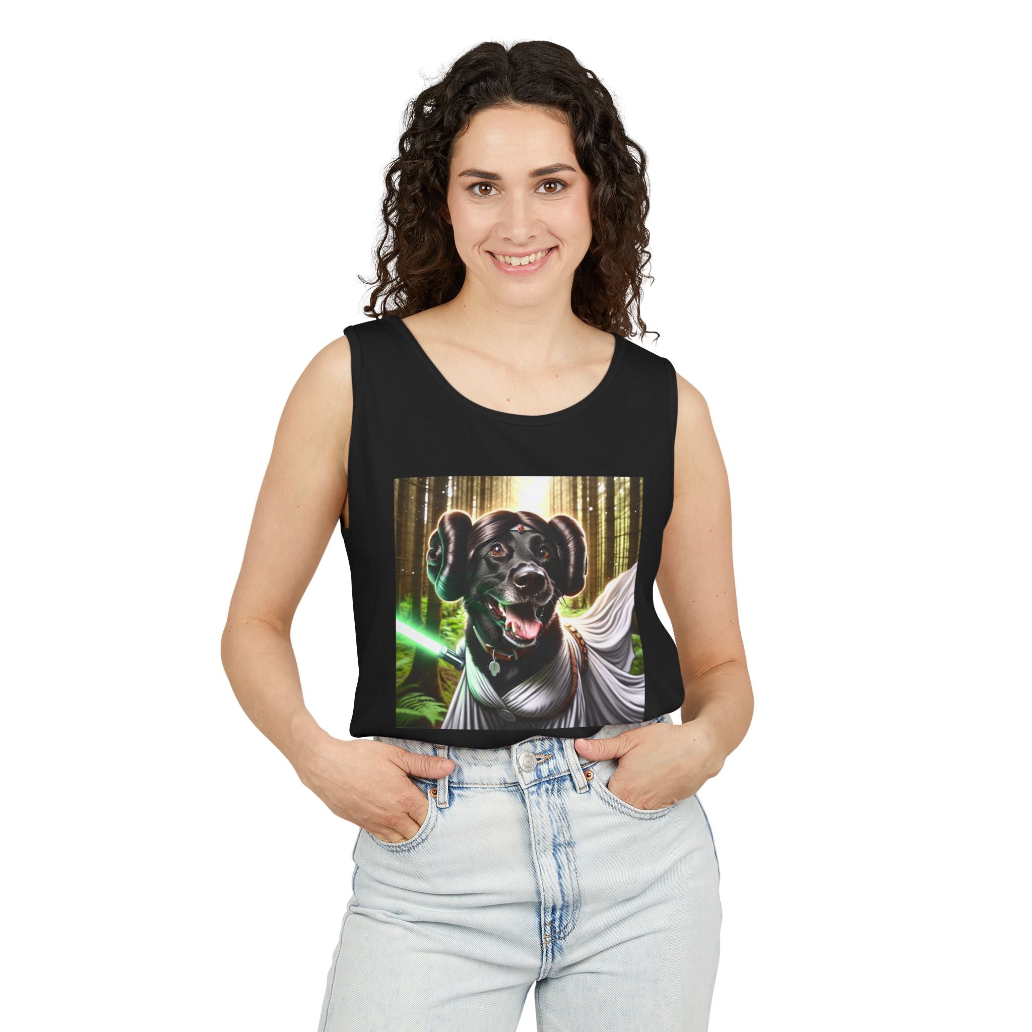 Black Lab Galaxy Princess Unisex Tank Top