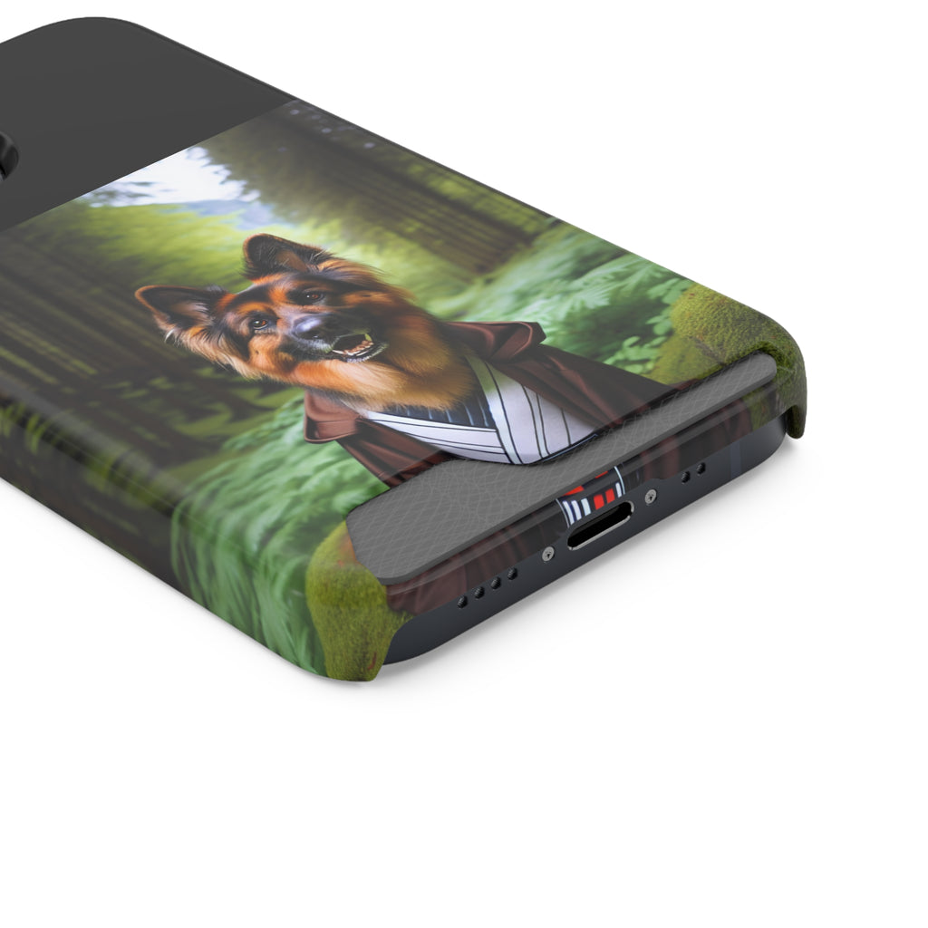 German Shepherd Forest Night Phone Case with Card Holder