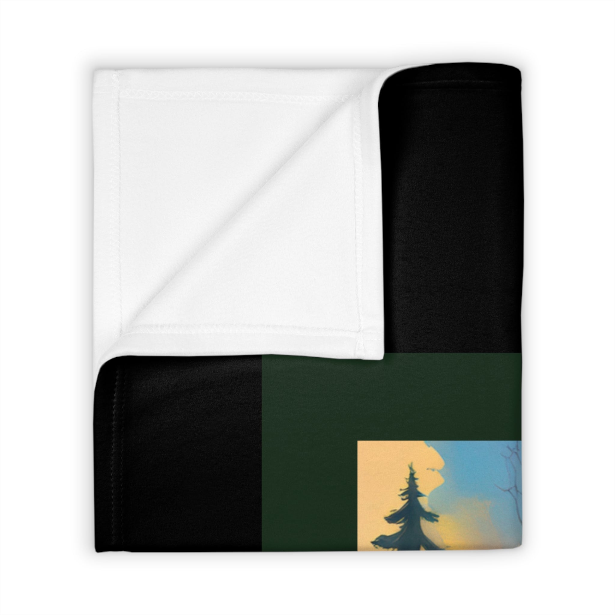 White/Tan Dog Forest Walk Throw Blanket