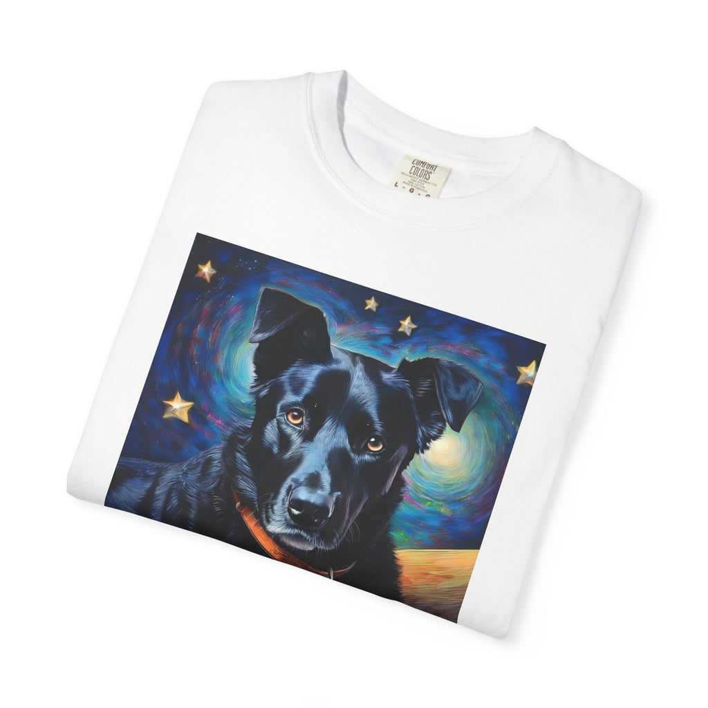 Black Shepherd Lab Stary Night Unisex Garment-Dyed T-shirt