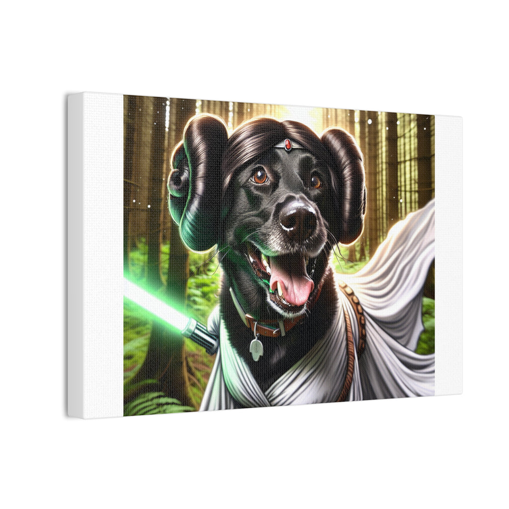 Black Lab Galaxy Princess Canvas Stretched, 0.75"