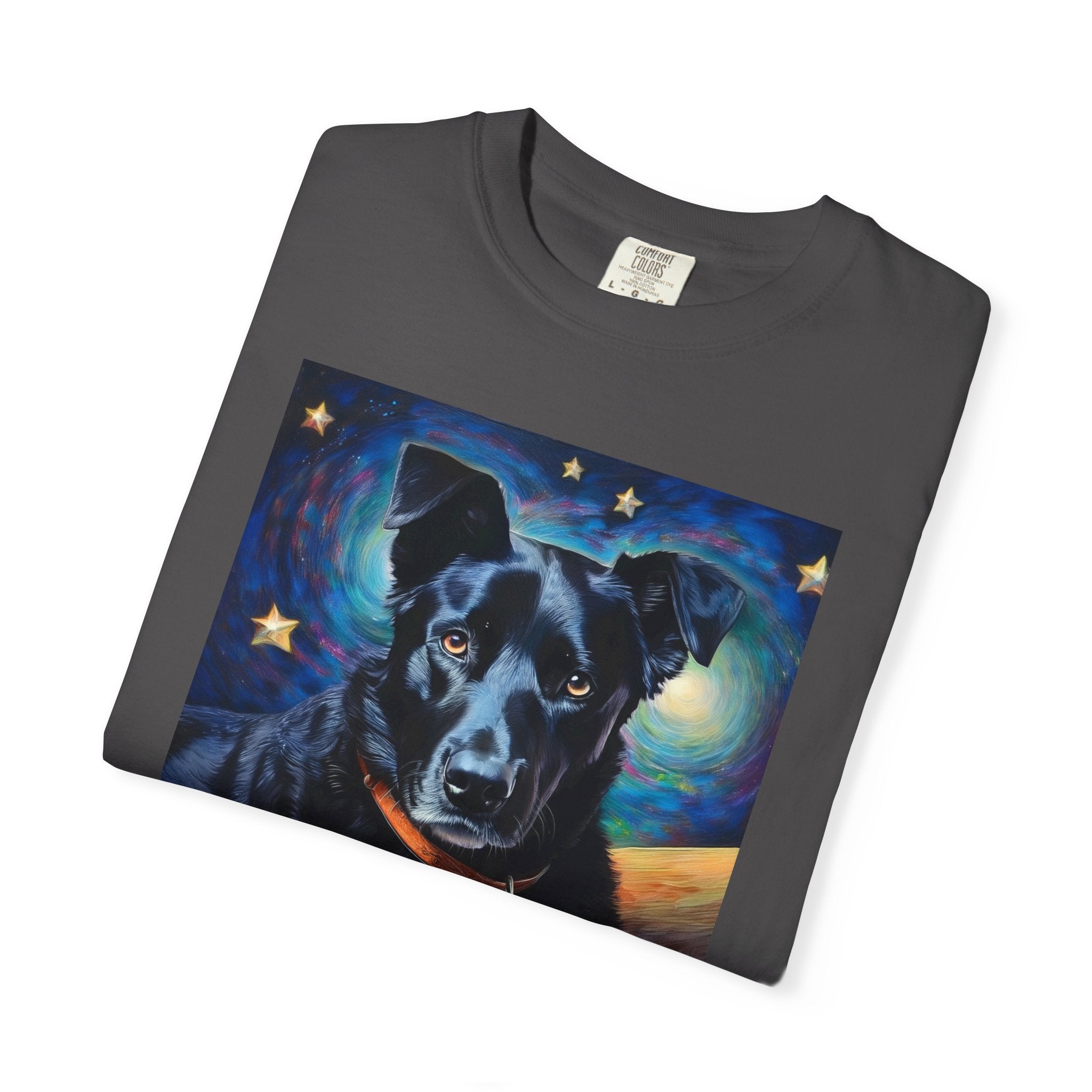 Black Shepherd Lab Stary Night Unisex Garment-Dyed T-shirt