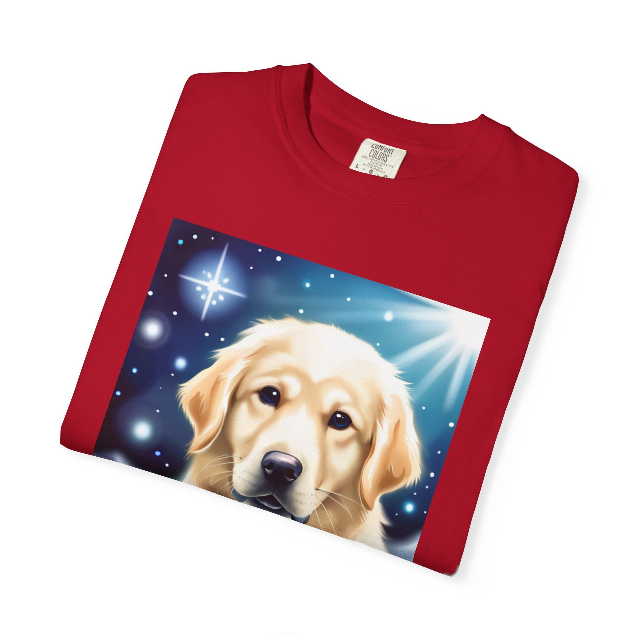 Golden Retriever Stary Night Unisex Garment-Dyed T-shirt