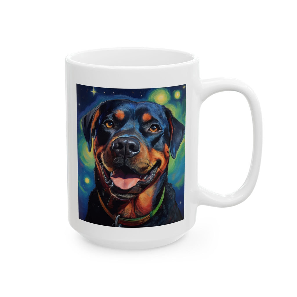 Rottweiler Stary Night Ceramic Mug, (11oz, 15oz)