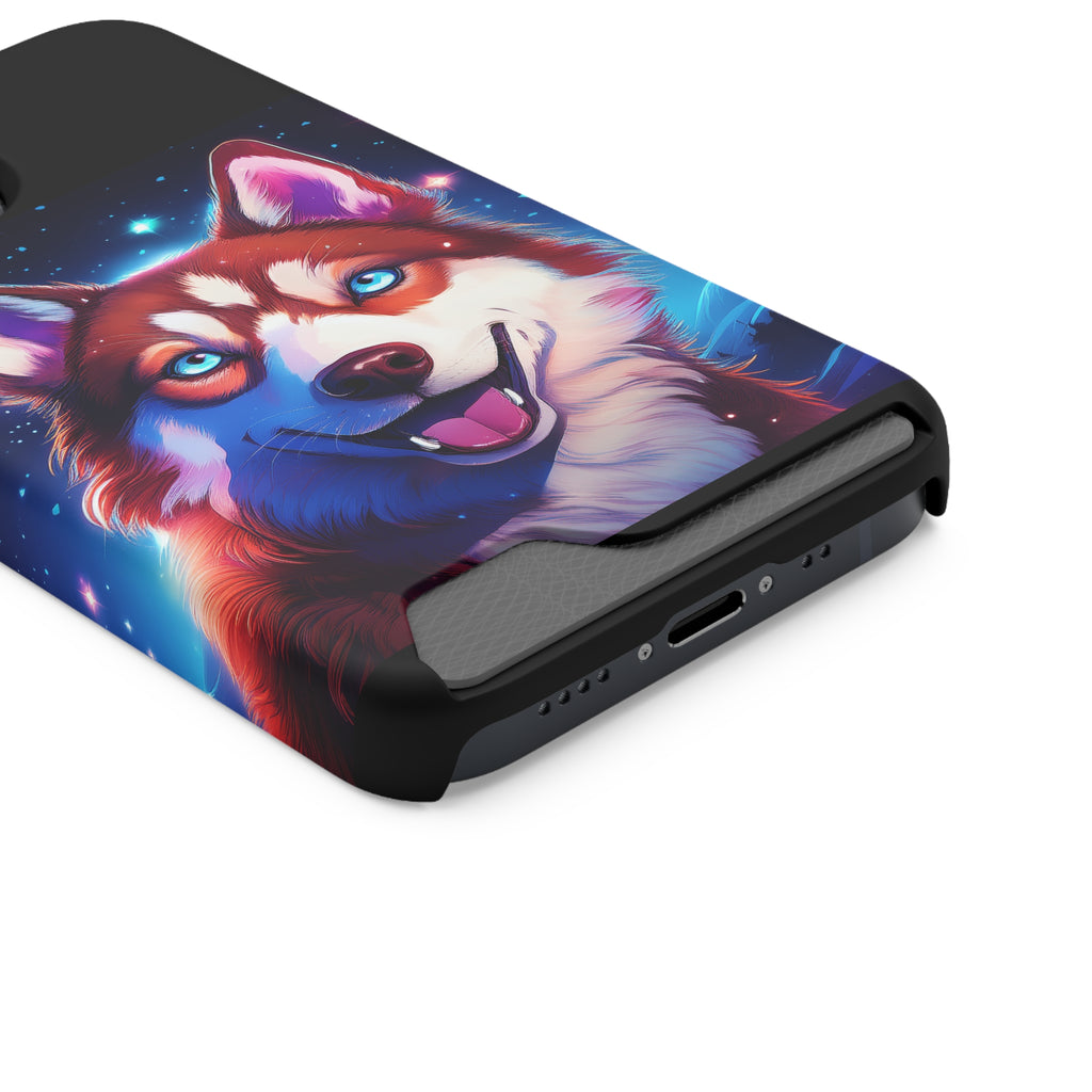 Eskimo Husky Stary Night Phone Case with Card Holder