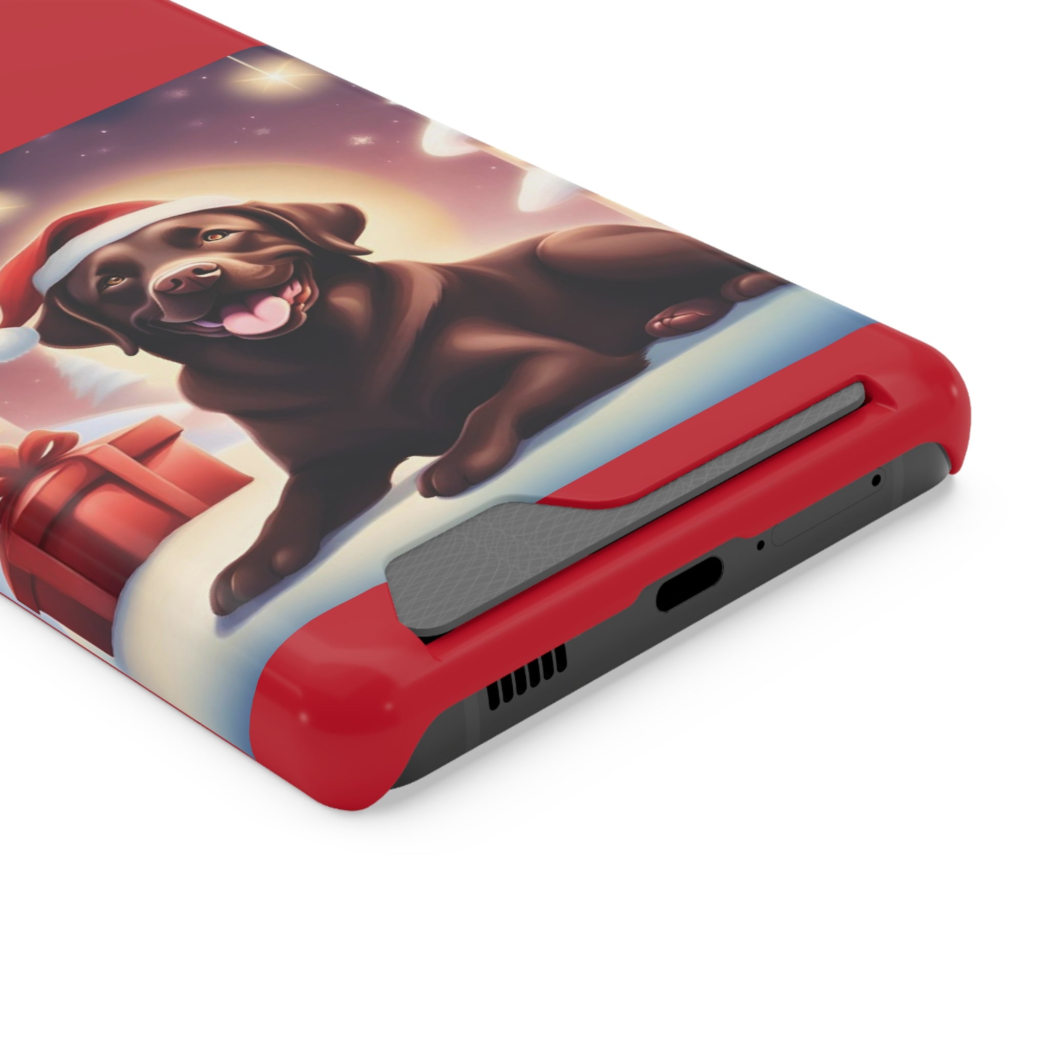 Choclate Lab Holiday Phone Case with Card Holder