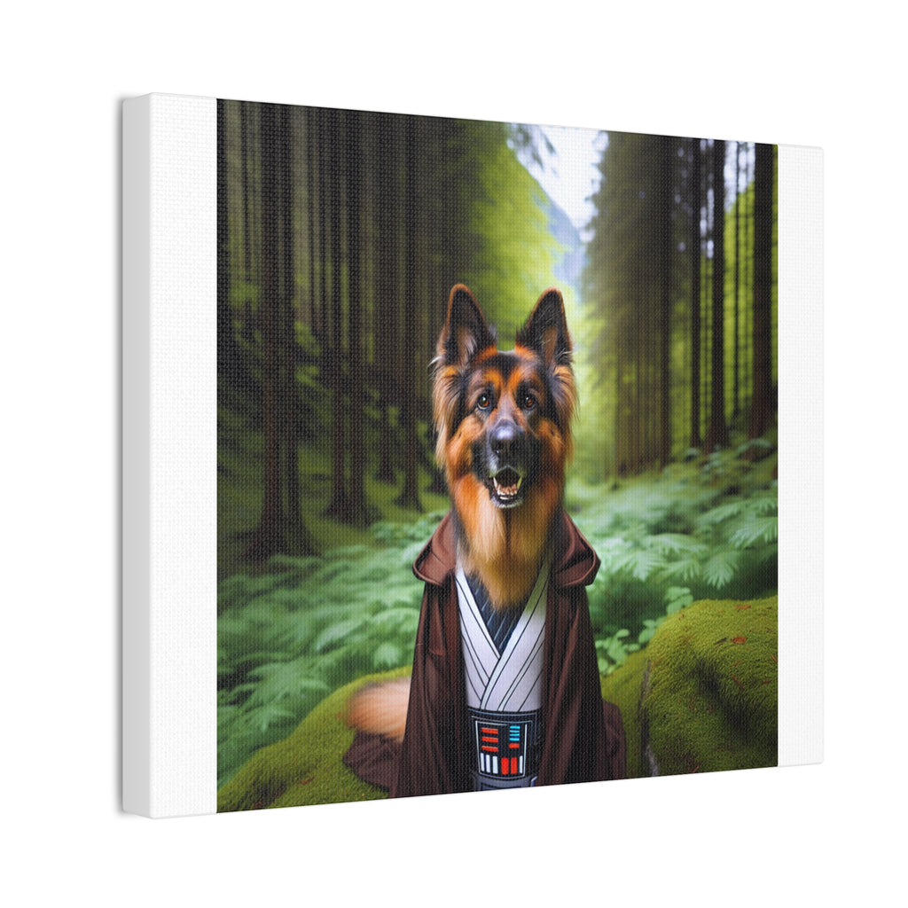 German Shepherd Forest Knight Canvas Stretched, 0.75"