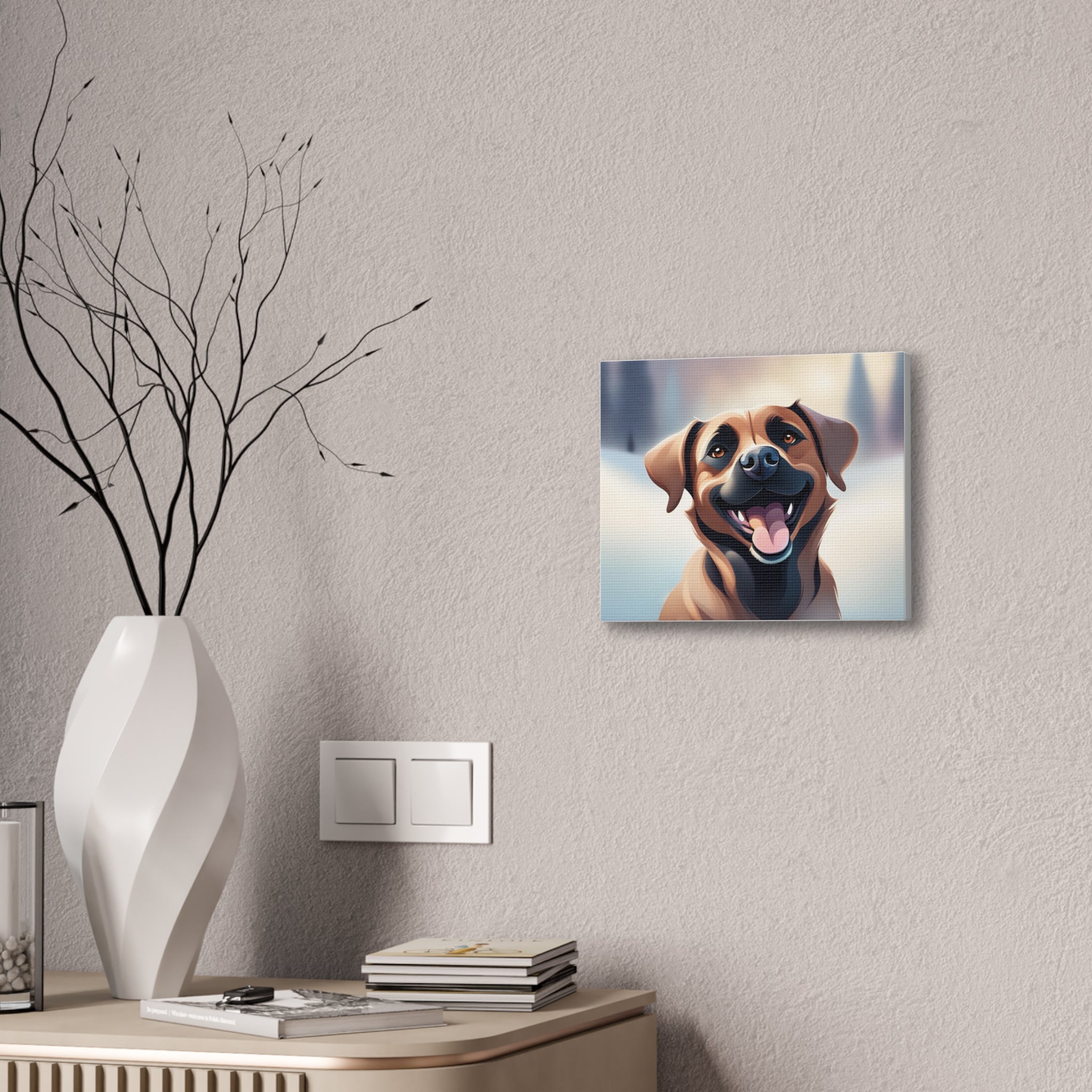 Black Mouth Cur Canvas Stretched, 0.75"