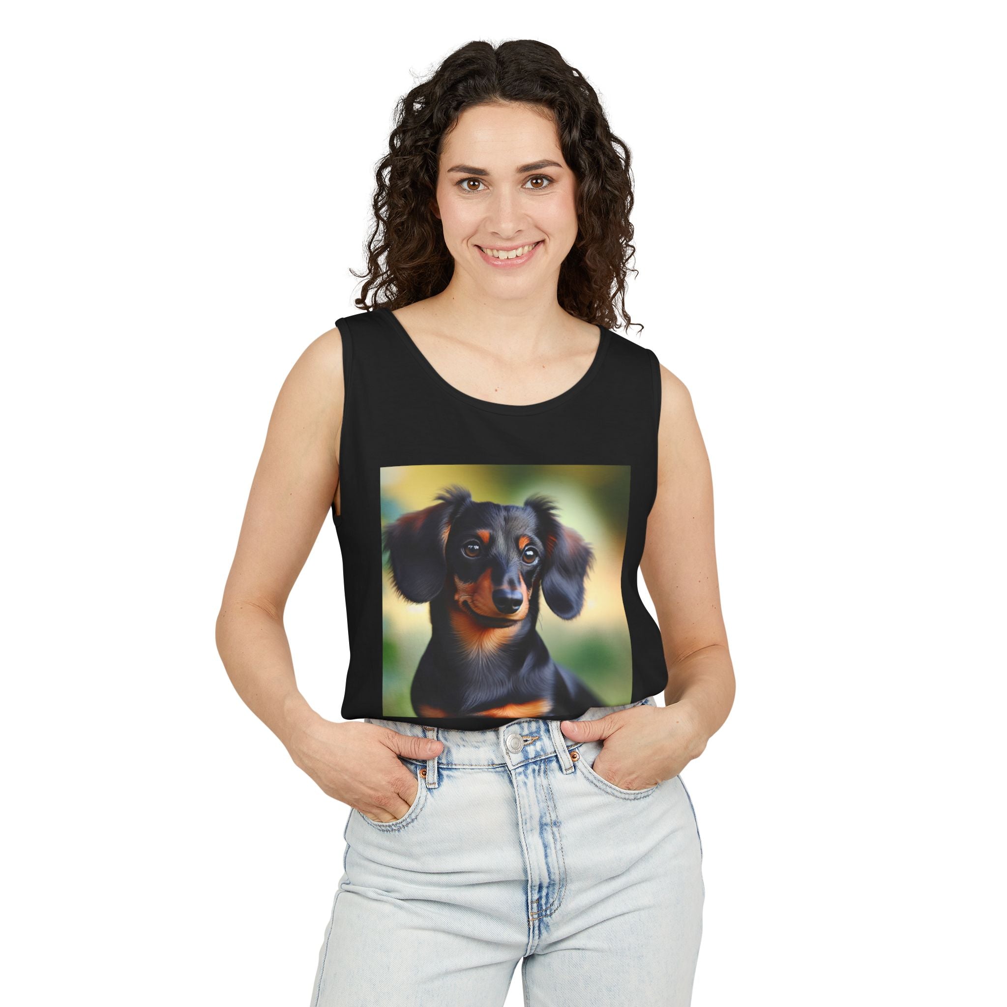 Black/Brown Dachshund Unisex Tank Top