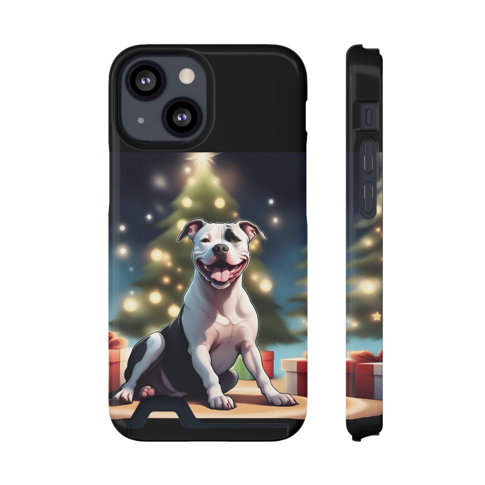 Pitbull Holiday Phone Case with Card Holder