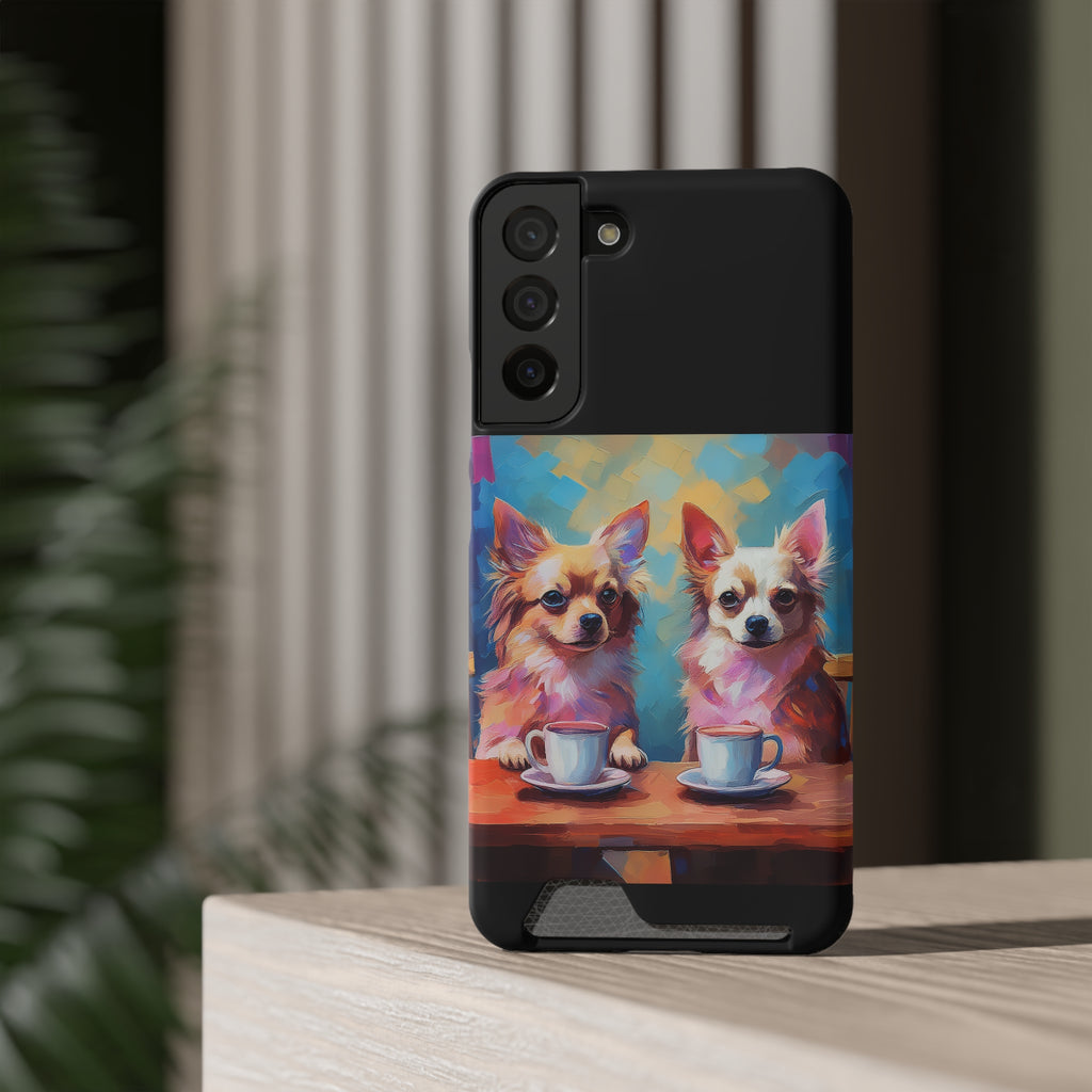 Cafe con Chihuahua Phone Case with Card Holder