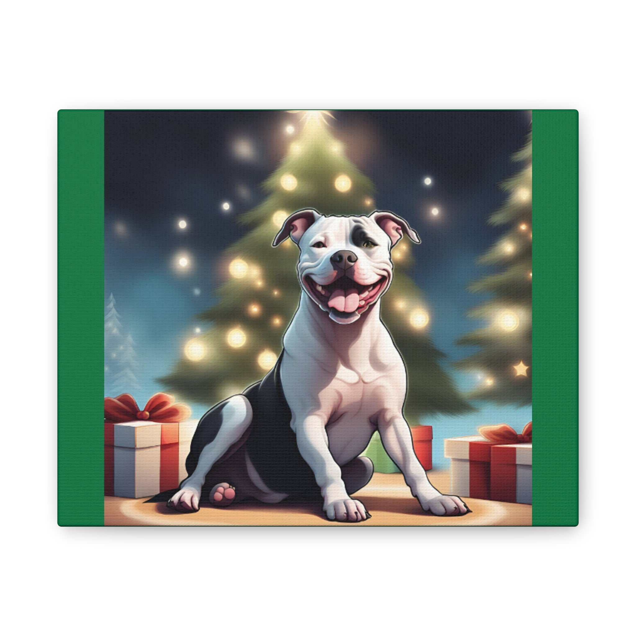 Pit Bull Holiday Canvas Stretched, 0.75"