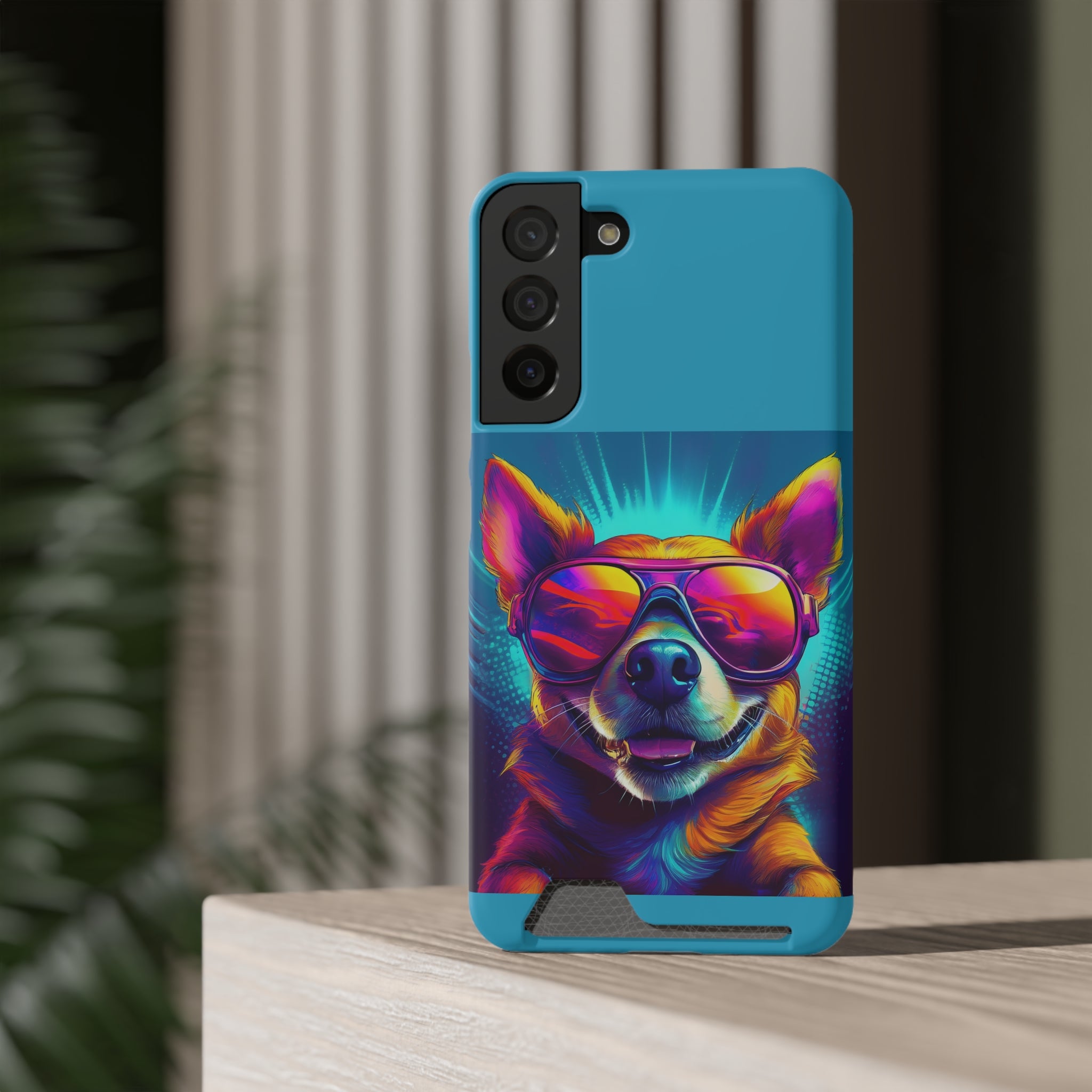 Chihuahua Cool Sunglasses Phone Case with Card Holder