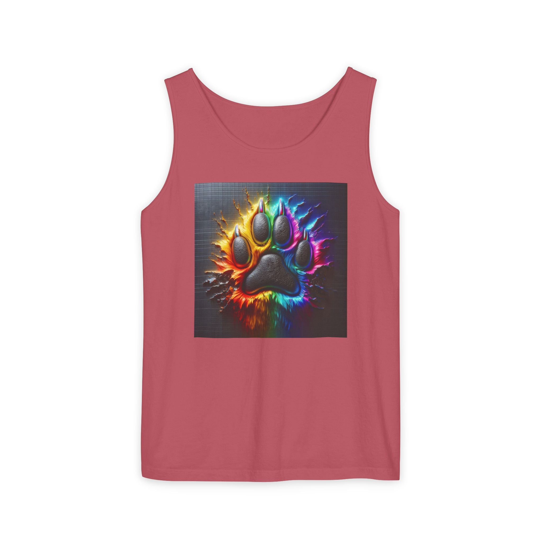 Electric Rainbow Dog Paw Unisex Tank Top