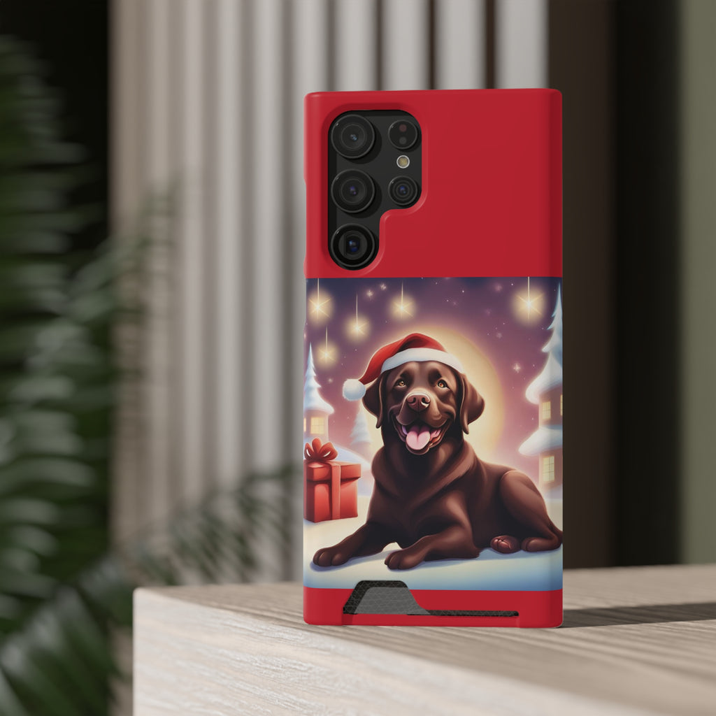 Choclate Lab Holiday Phone Case with Card Holder