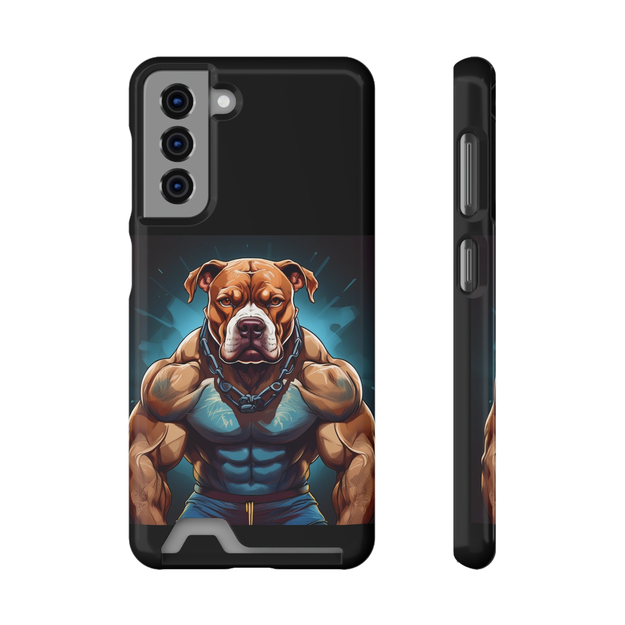 Pitbull Body Builder Phone Case with Card Holder